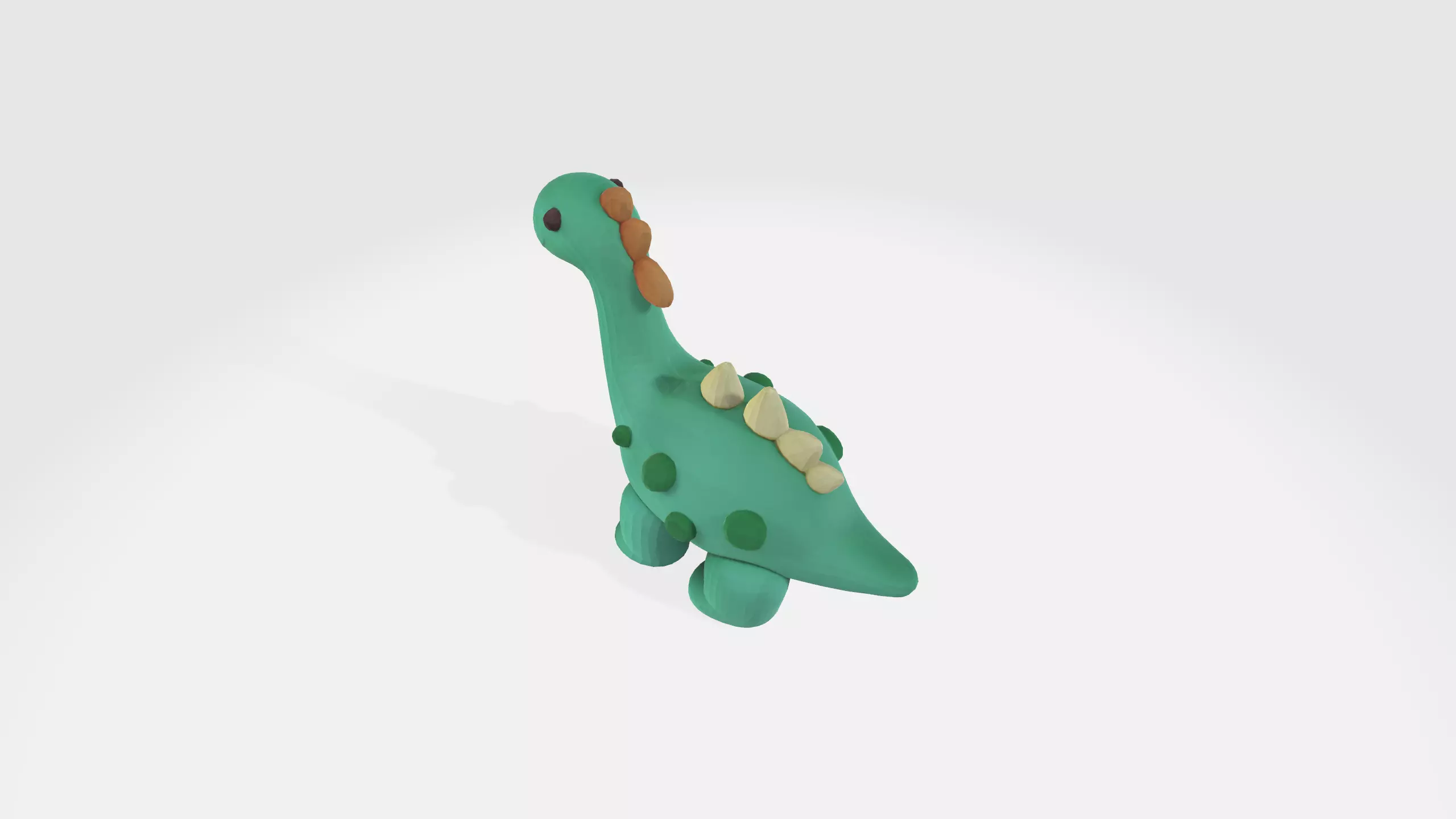 Dino cartoon model Low-poly 3D model_0