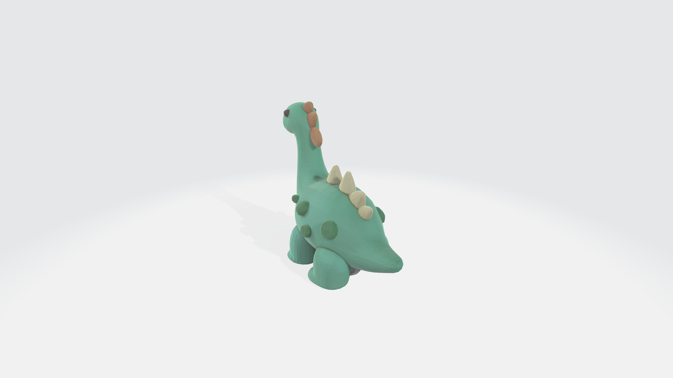 Dino cartoon model Low-poly 3D model_2