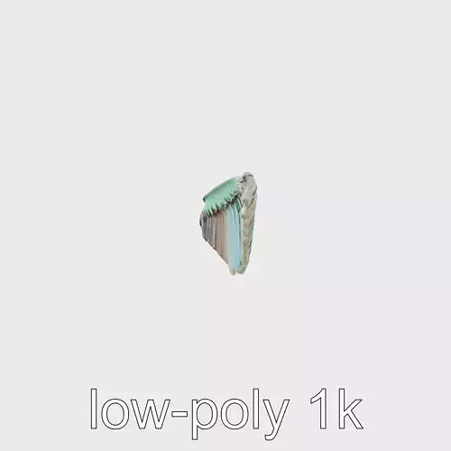 Paradise Tanager Wings with Emerald Turquoise Stripes Low-poly 3D model