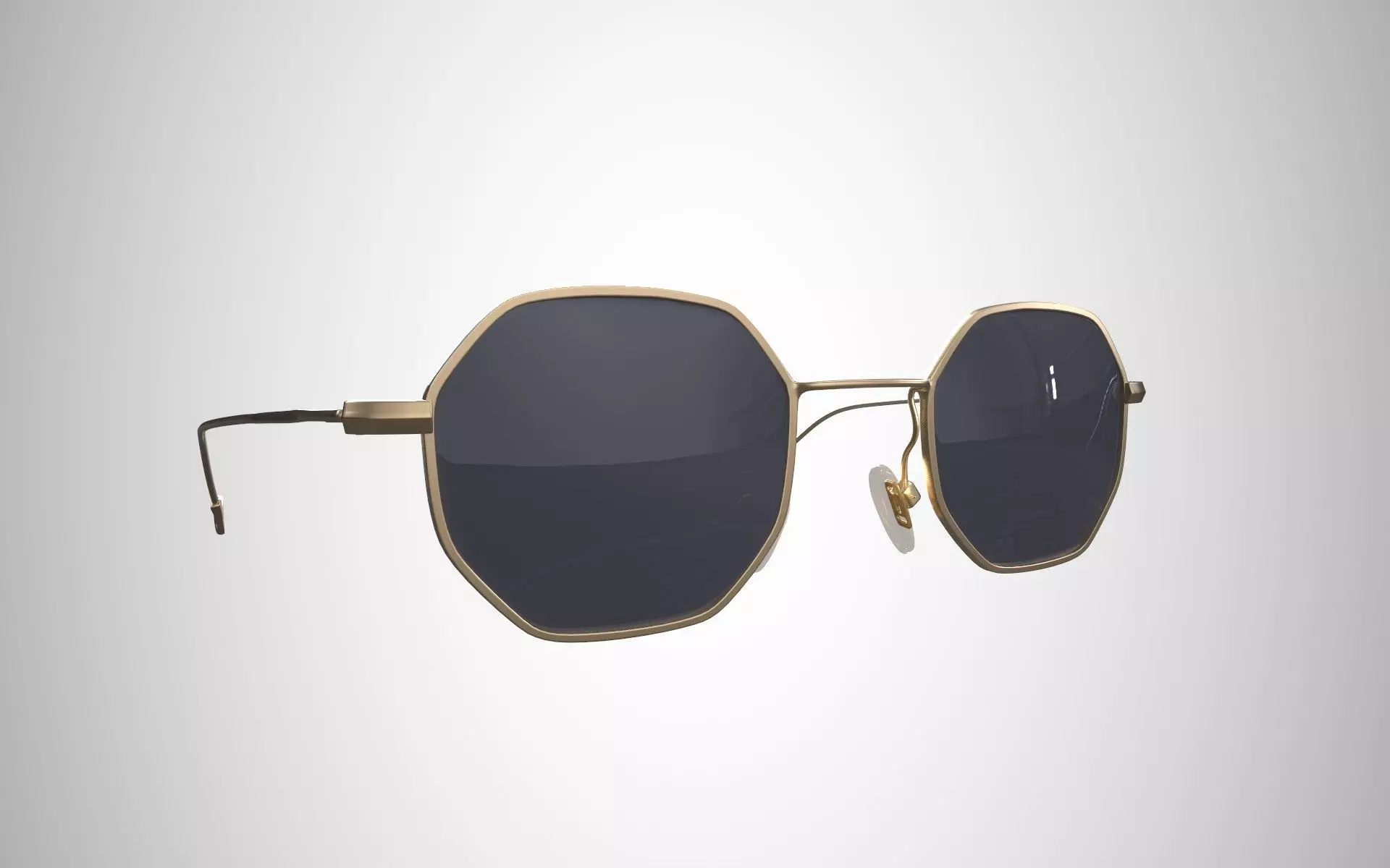 Glasses Gold Gray - VTO Ready Low-poly 3D model