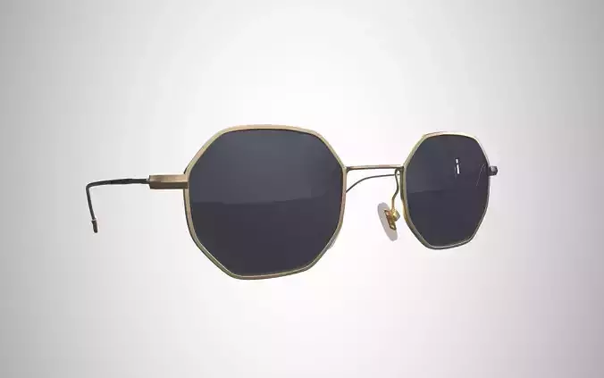 Glasses Gold Gray - VTO Ready