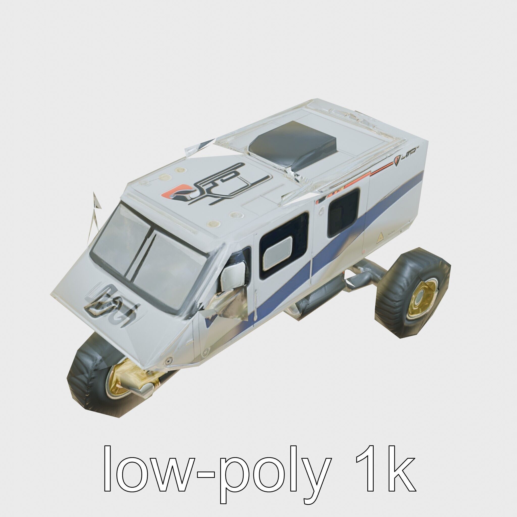 Polar Traverse Machine Fortresslike Highvisibility Design Low-poly 3D model_10