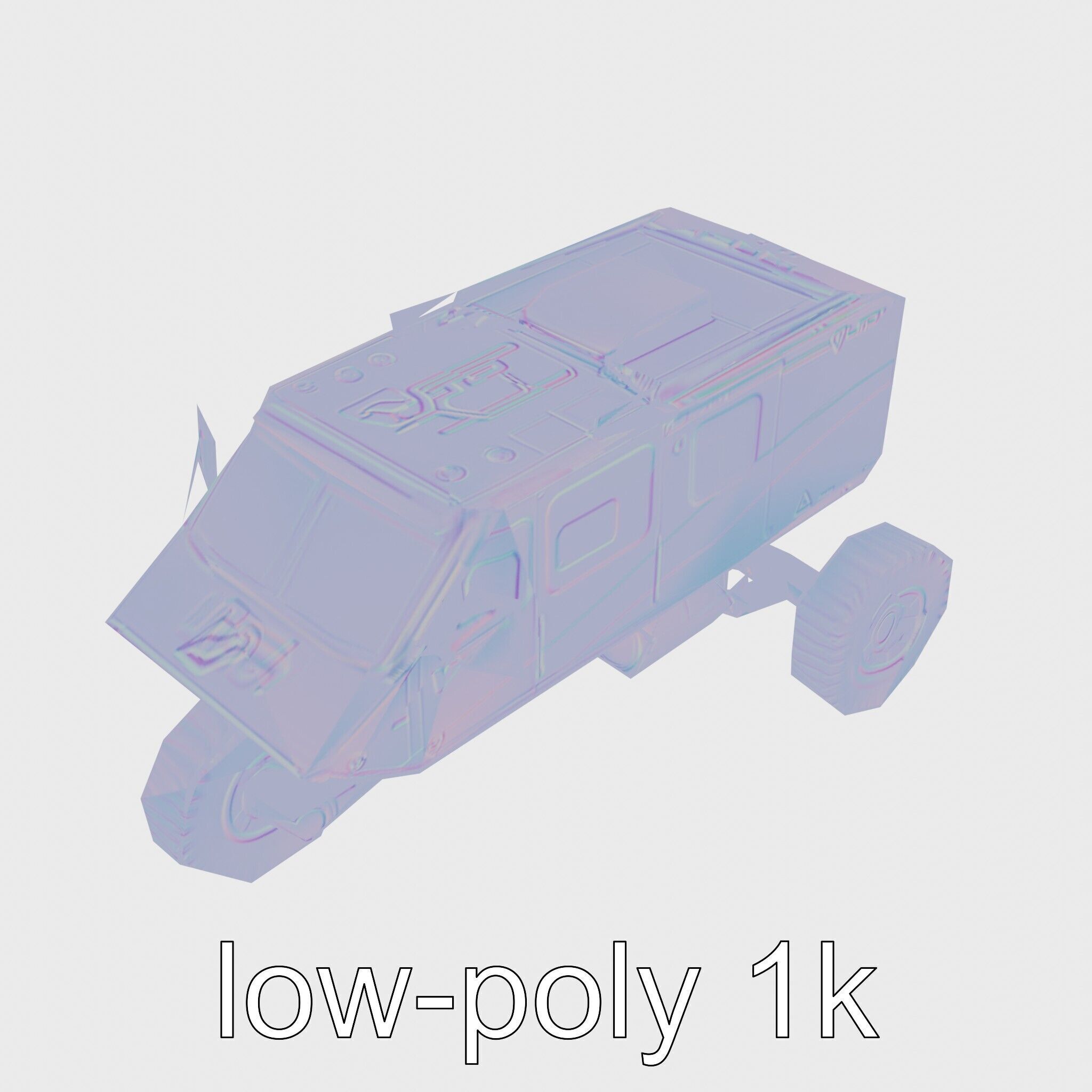 Polar Traverse Machine Fortresslike Highvisibility Design Low-poly 3D model_22