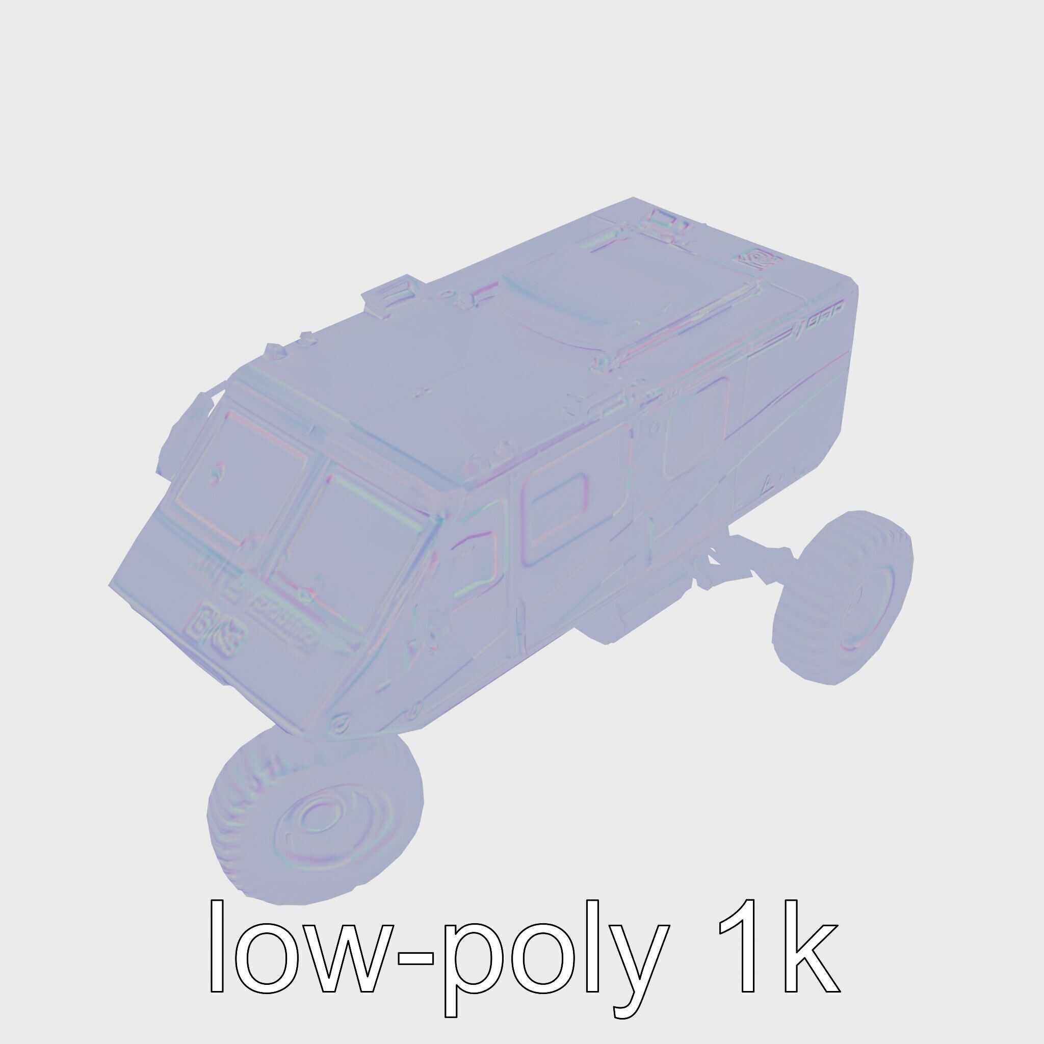 Polar Traverse Machine Fortresslike Highvisibility Design Low-poly 3D model_14