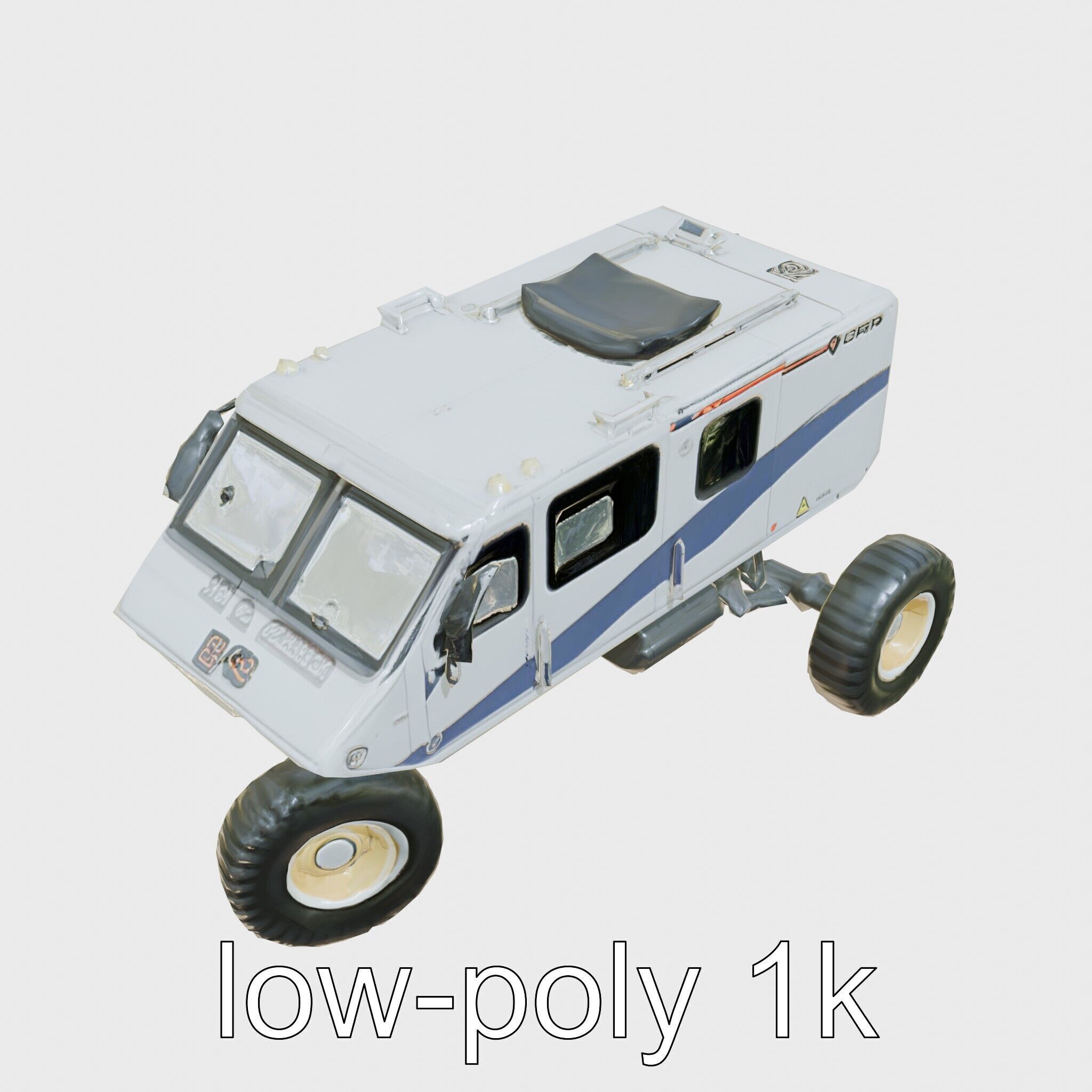 Polar Traverse Machine Fortresslike Highvisibility Design Low-poly 3D model_9