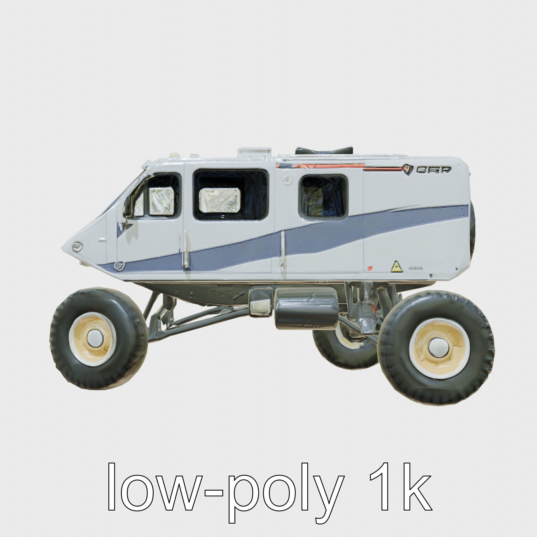 Polar Traverse Machine Fortresslike Highvisibility Design Low-poly 3D model_26