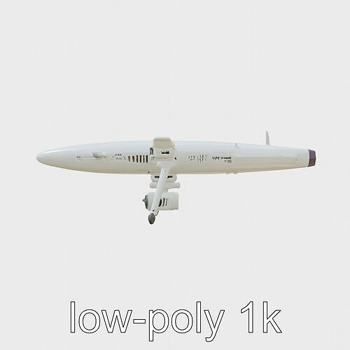 Composite Attack Drone with Precision Molded Missile Payloads Low-poly 3D model