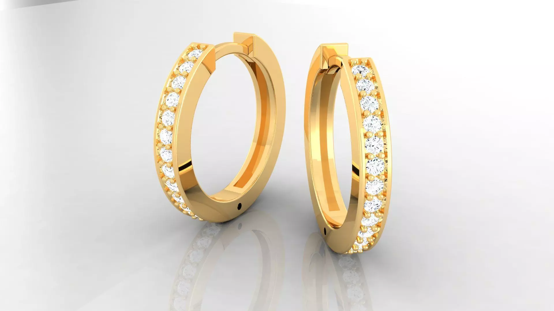 Hoop Earrings 18mm 3d model printable 3D print model for casting 3D print model