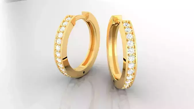 Hoop Earrings 18mm 3d model printable 3D print model for casting