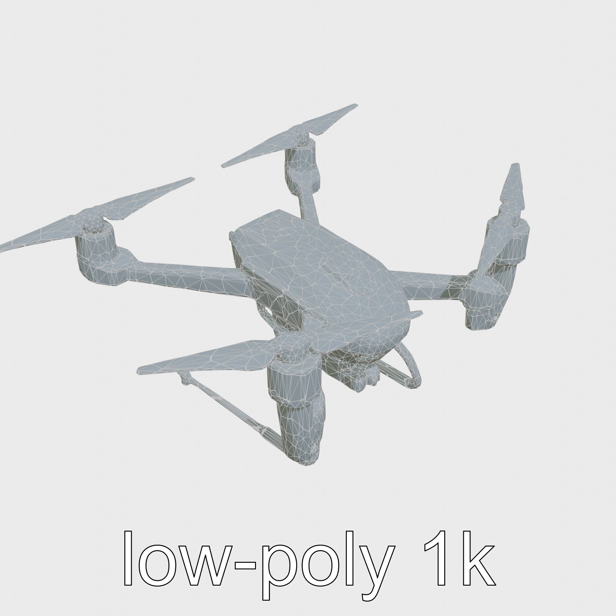 Hawk Eye Scout Drone with Retractable Landing Gear Low-poly 3D model_25