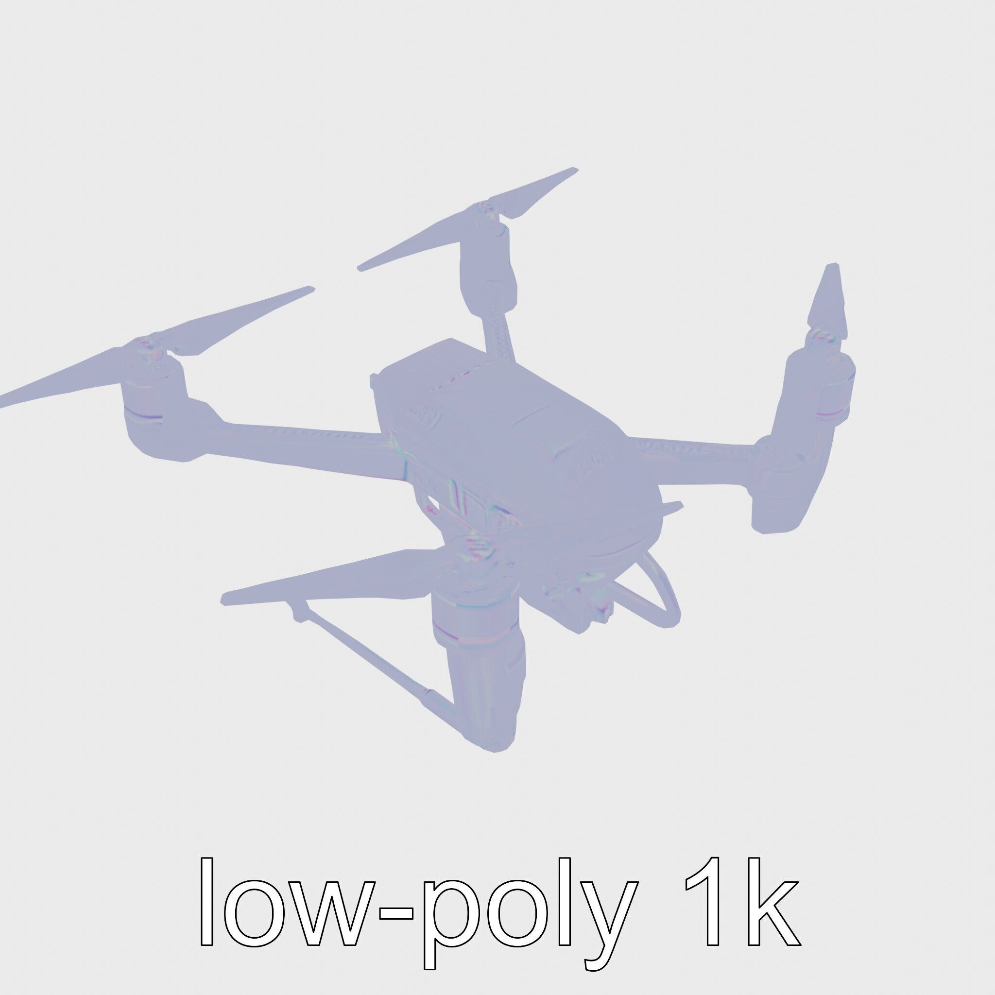 Hawk Eye Scout Drone with Retractable Landing Gear Low-poly 3D model_16