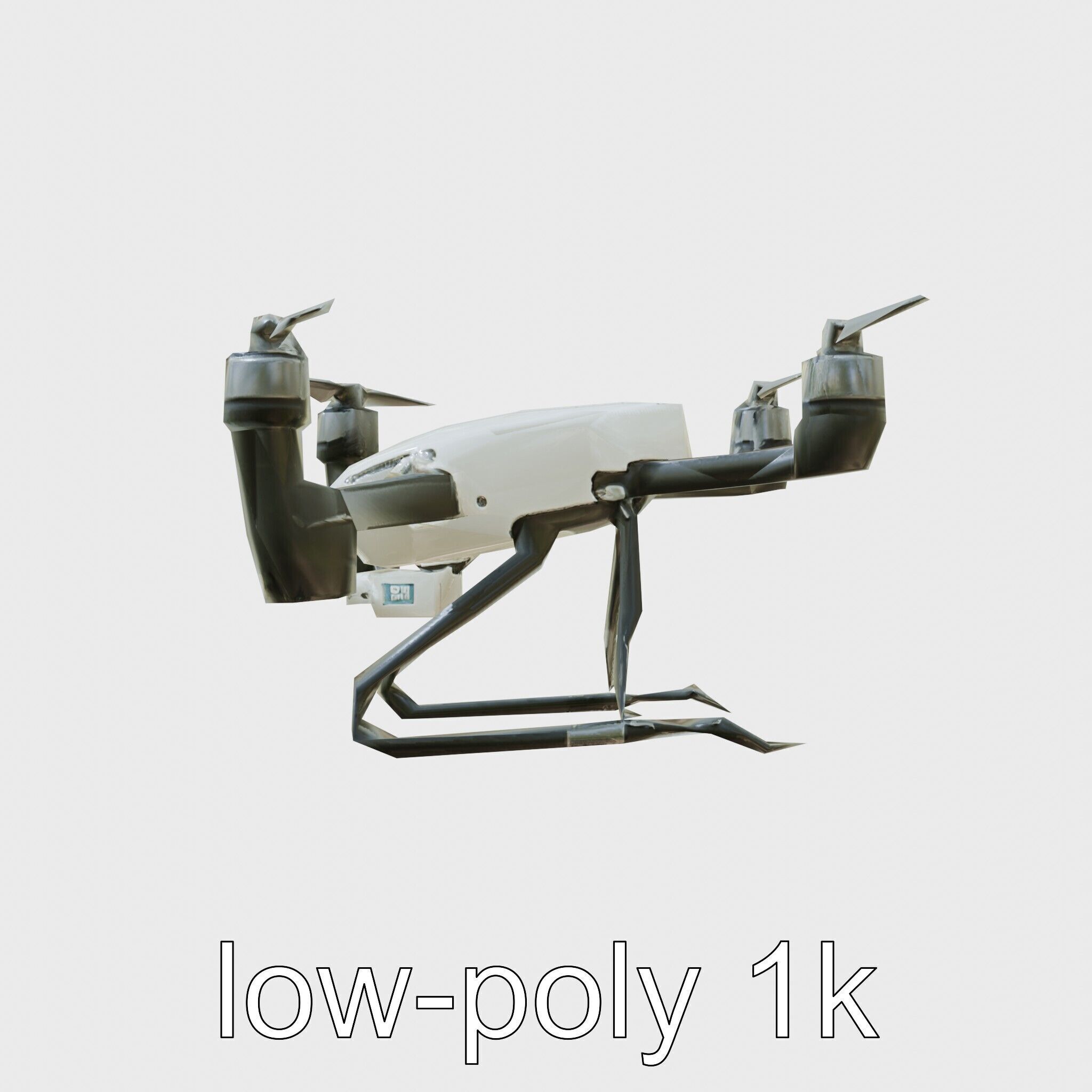 Hawk Eye Scout Drone with Retractable Landing Gear Low-poly 3D model_4