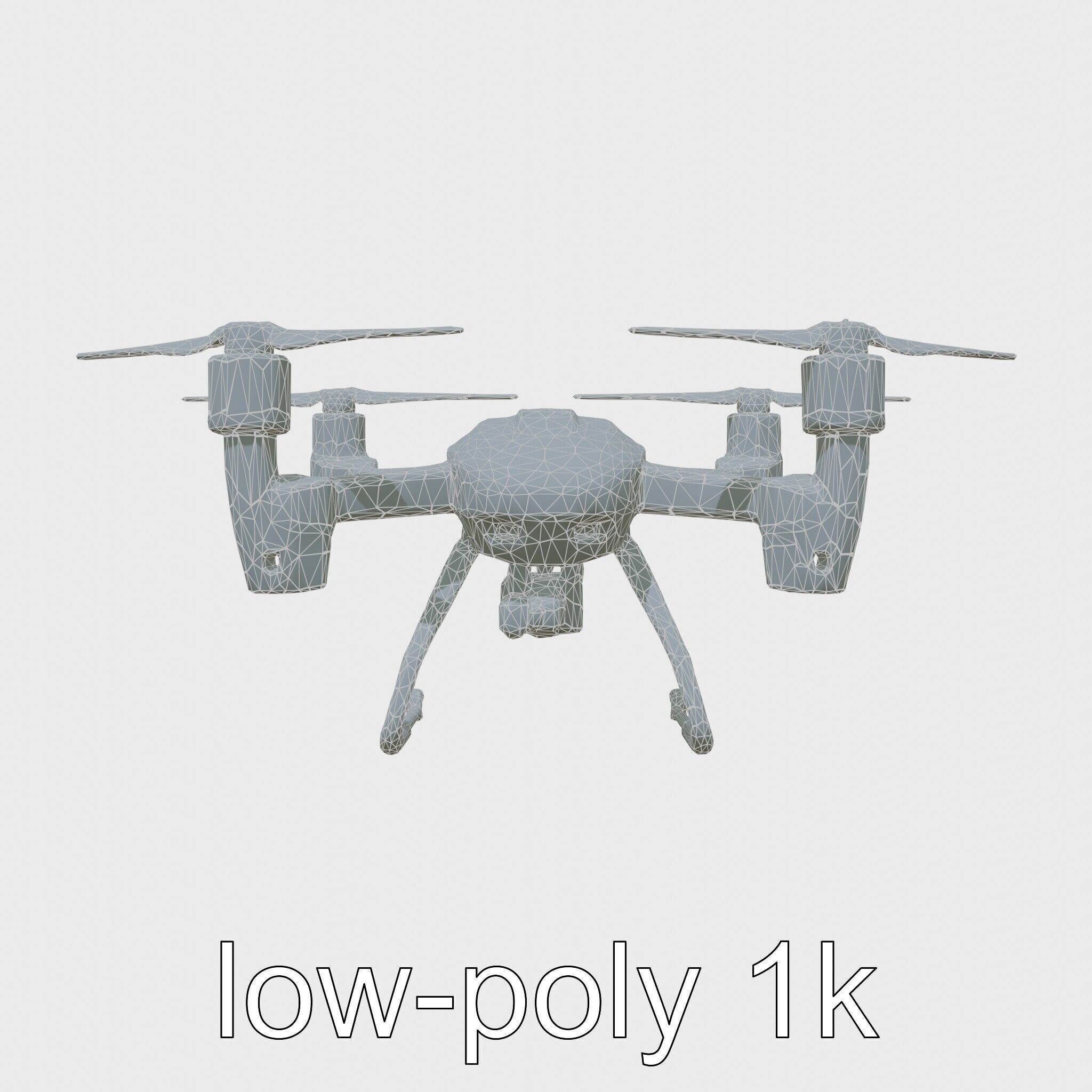 Hawk Eye Scout Drone with Retractable Landing Gear Low-poly 3D model_18
