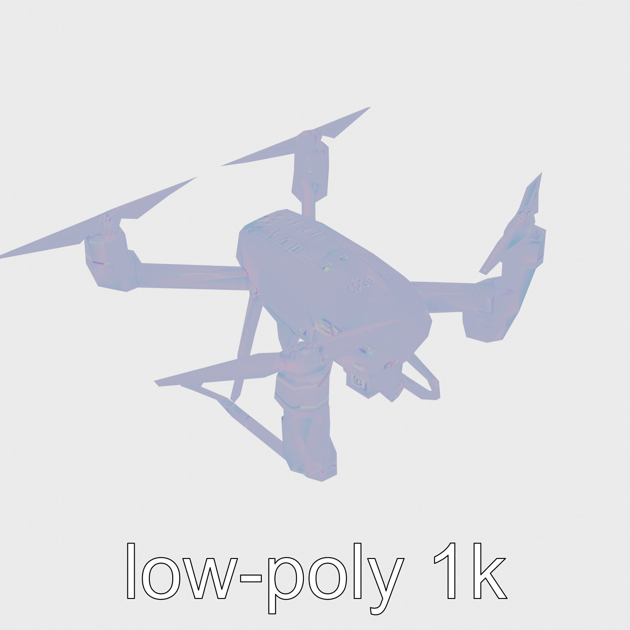 Hawk Eye Scout Drone with Retractable Landing Gear Low-poly 3D model_17