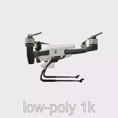 Hawk Eye Scout Drone with Retractable Landing Gear Low-poly 3D model