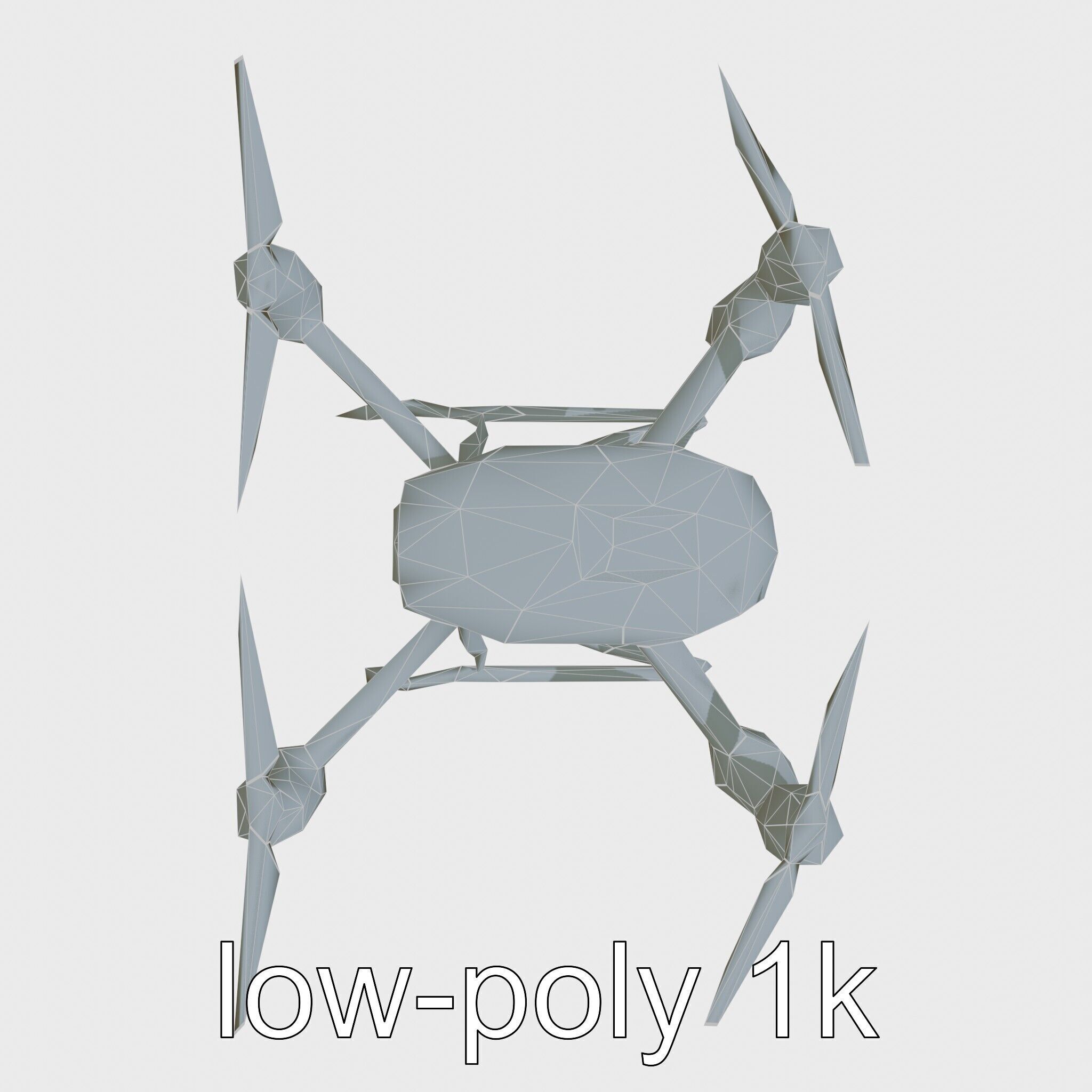 Hawk Eye Scout Drone with Retractable Landing Gear Low-poly 3D model_24