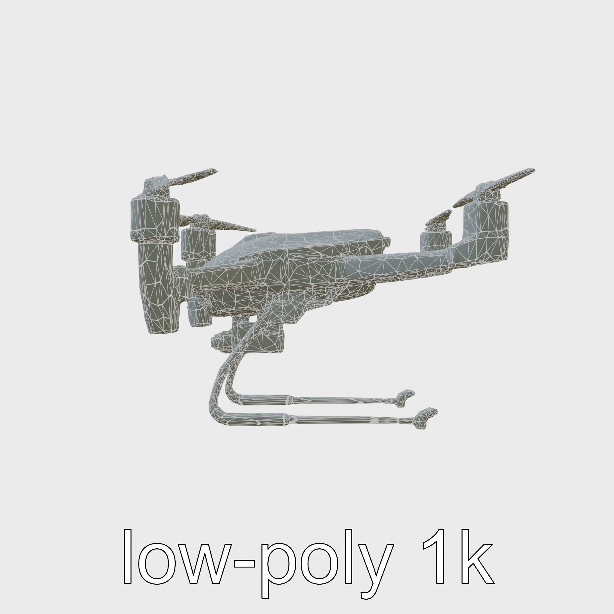 Hawk Eye Scout Drone with Retractable Landing Gear Low-poly 3D model_6