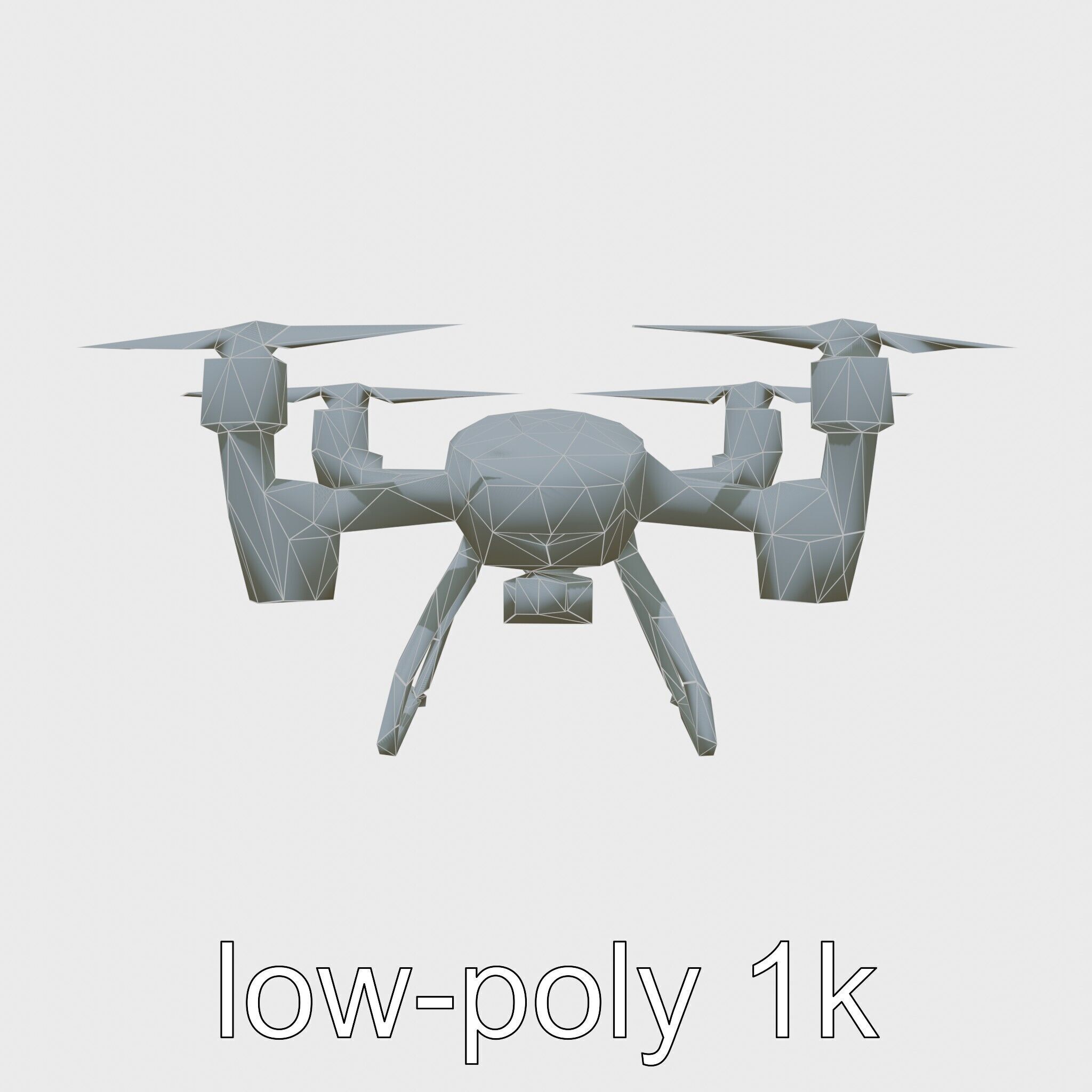 Hawk Eye Scout Drone with Retractable Landing Gear Low-poly 3D model_22