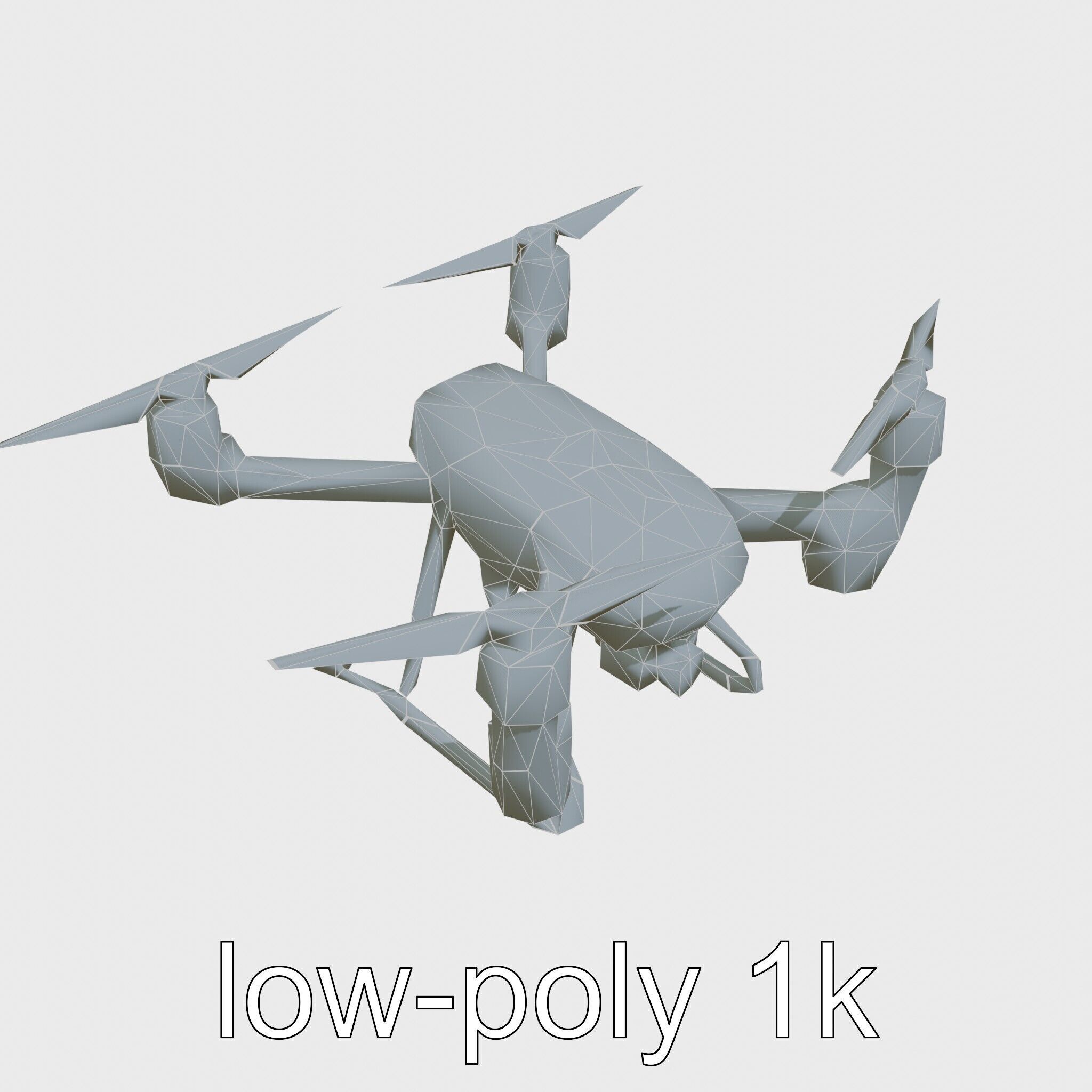 Hawk Eye Scout Drone with Retractable Landing Gear Low-poly 3D model_11