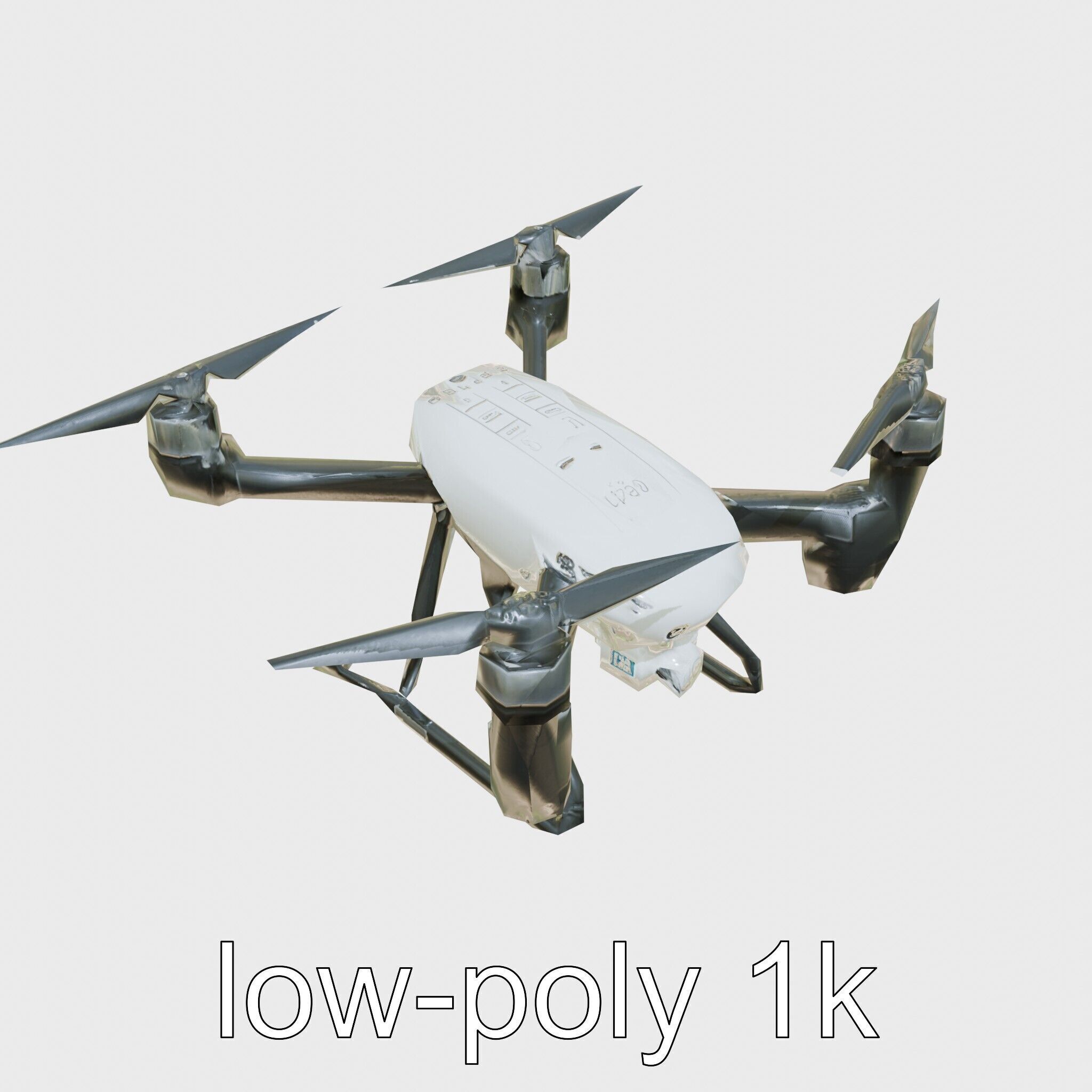 Hawk Eye Scout Drone with Retractable Landing Gear Low-poly 3D model_10