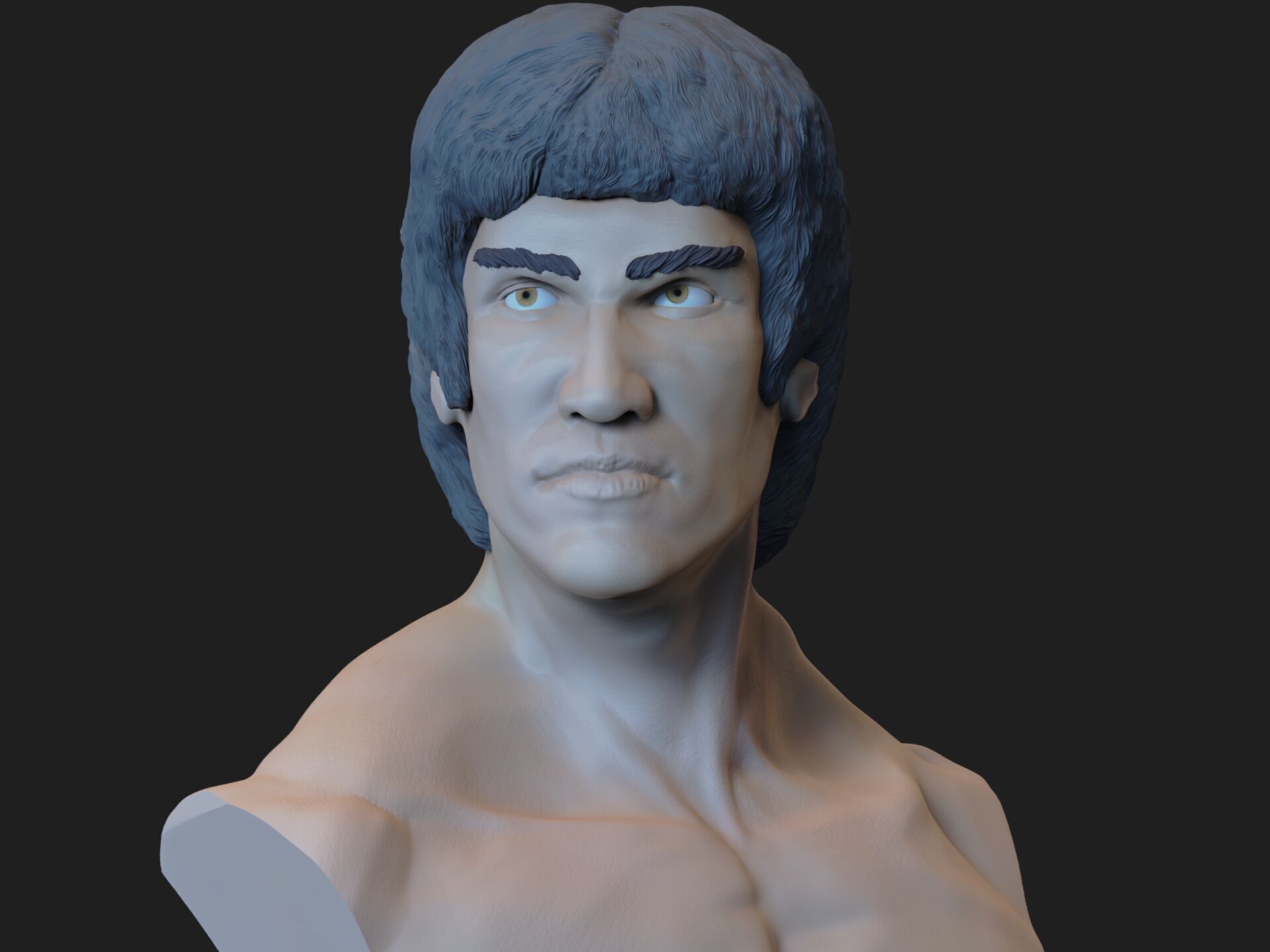 Bruce Lee Bust 3D print model_2