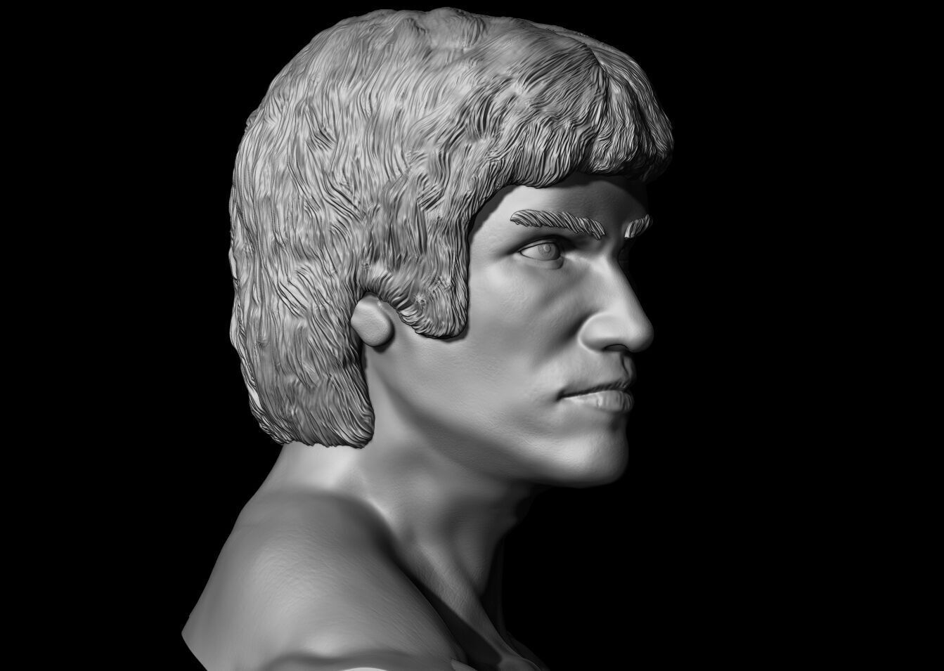 Bruce Lee Bust 3D print model_7