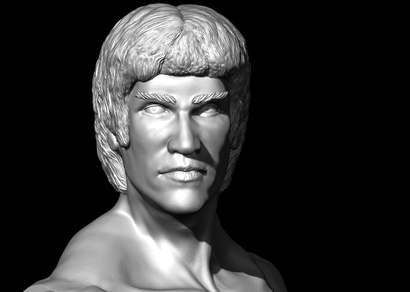 Bruce Lee Bust 3D print model_5