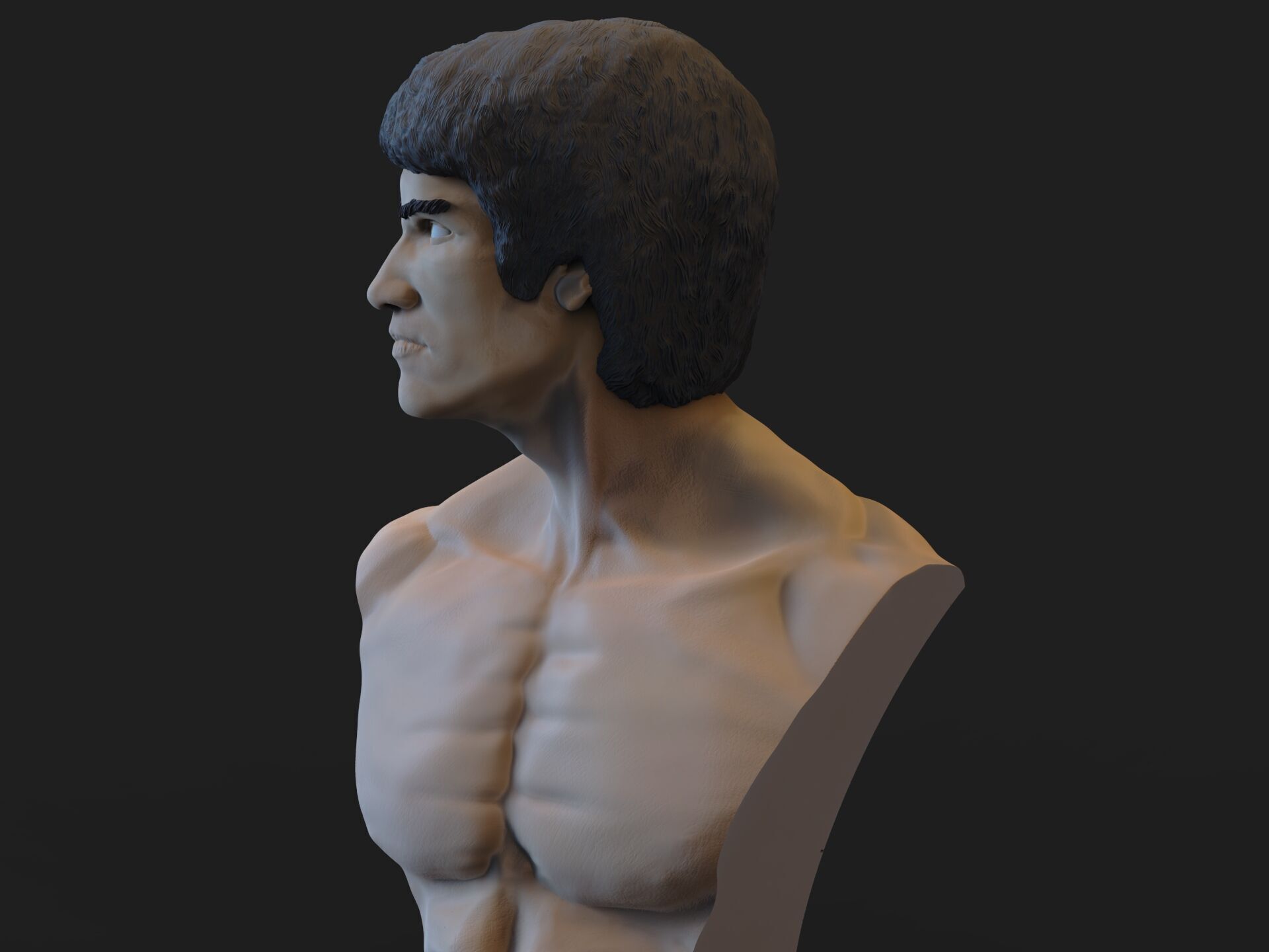 Bruce Lee Bust 3D print model_3