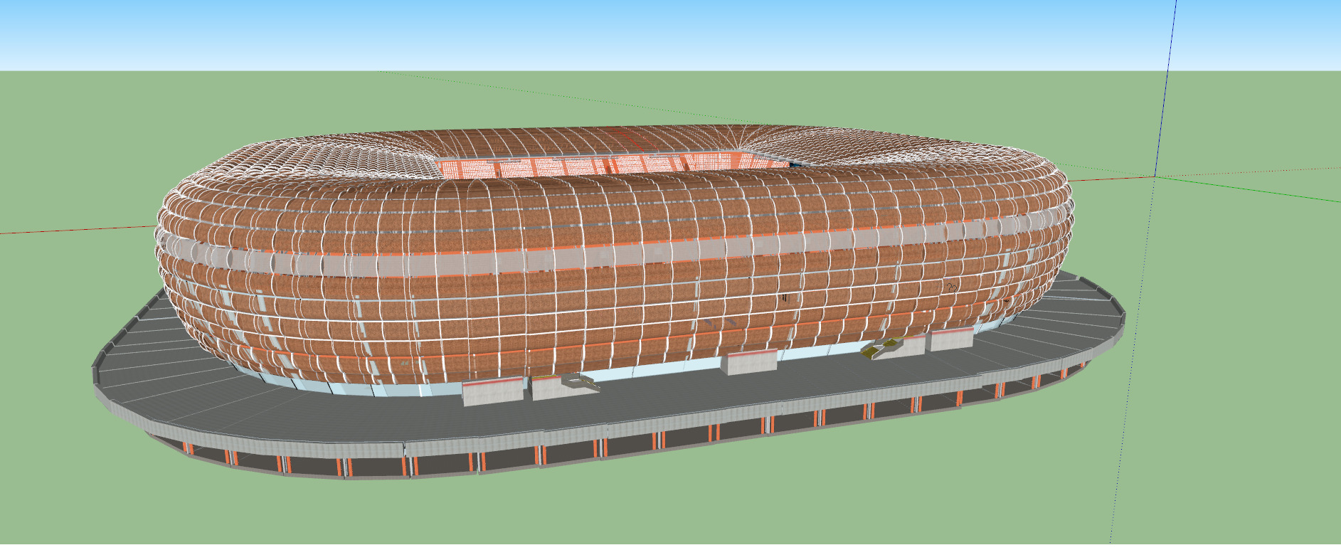 Allianz arena with interior 3D model_1