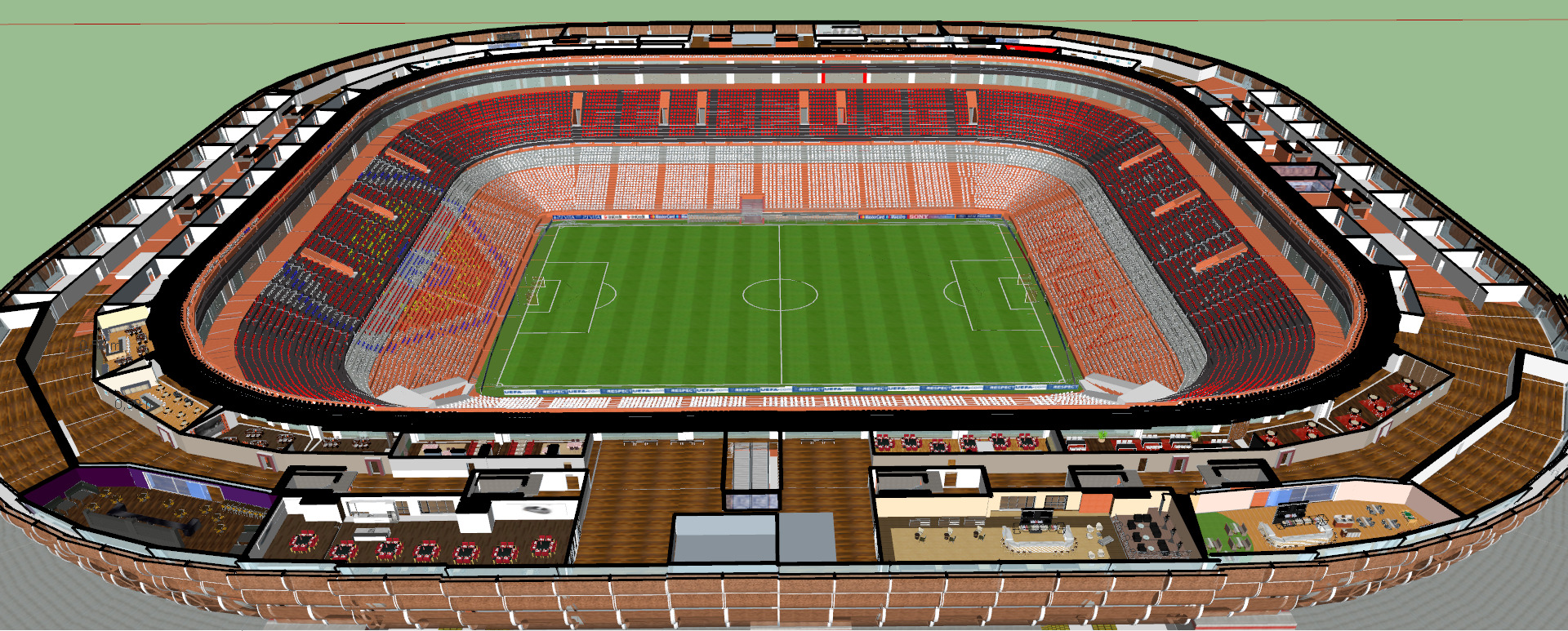 Allianz arena with interior 3D model_60