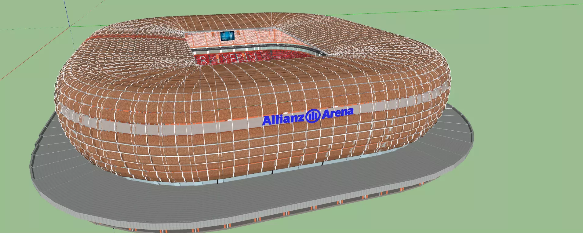 Allianz arena with interior 3D model_0