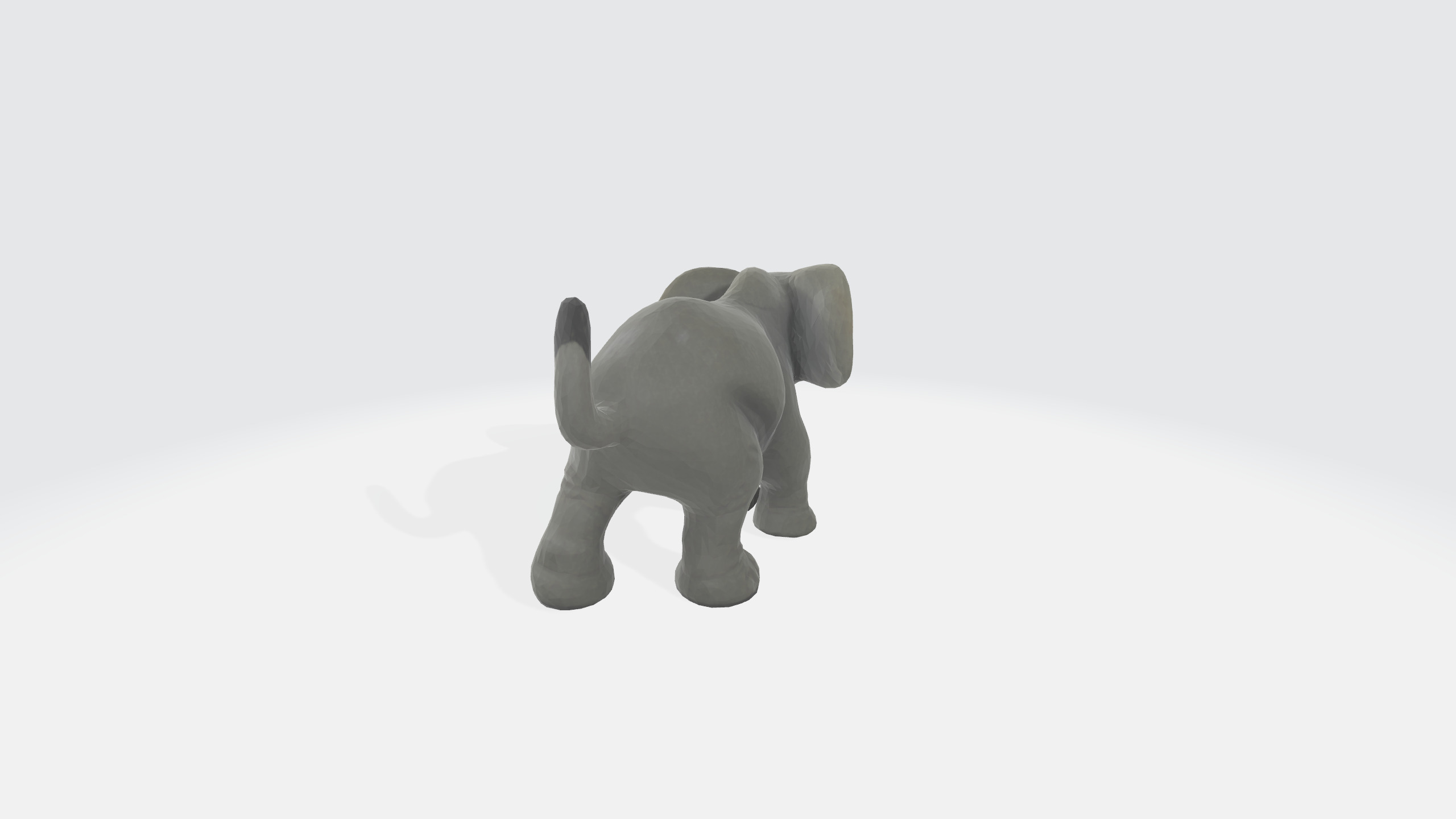 Elephant cartoon Low-poly 3D model_5