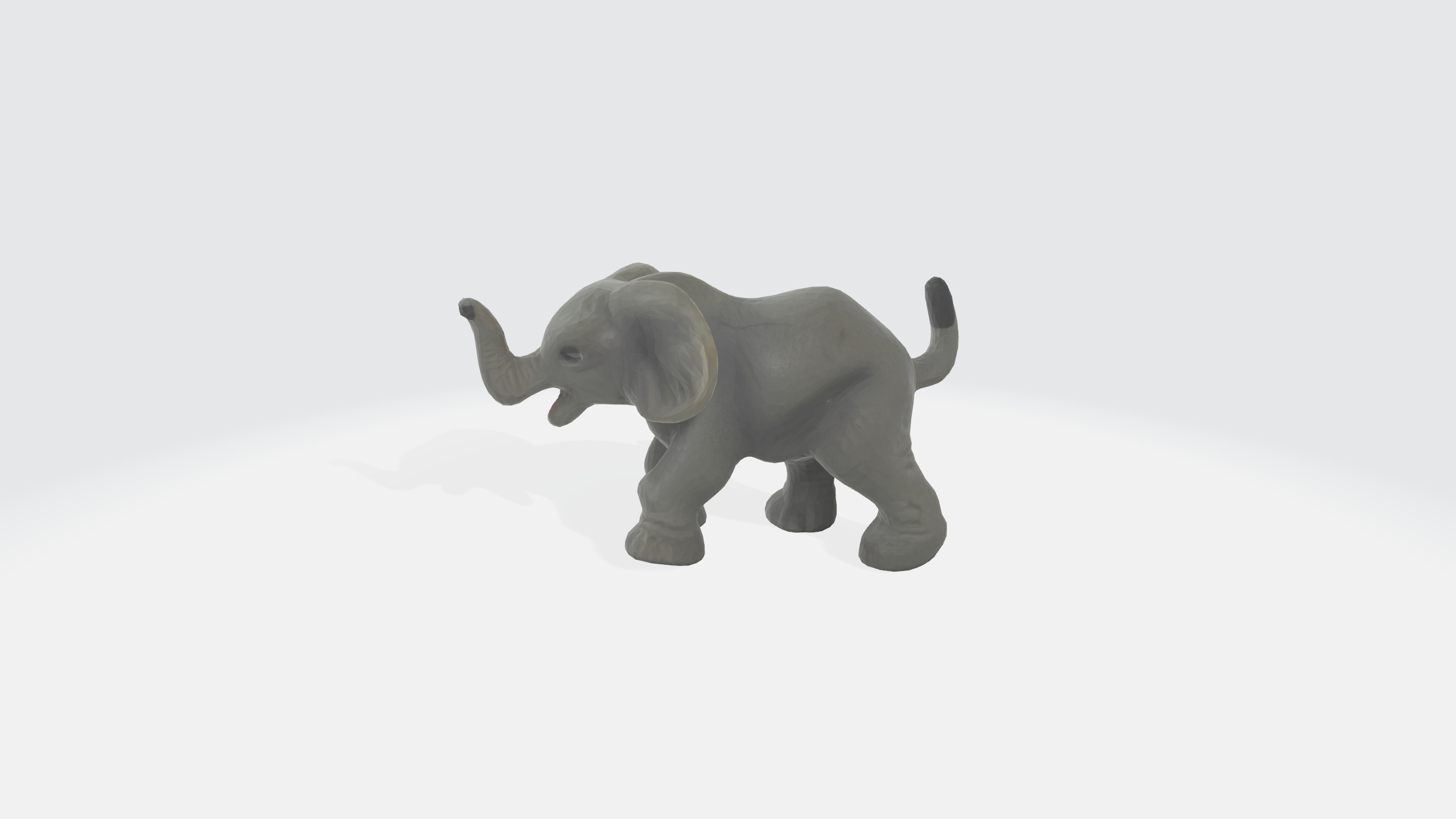 Elephant cartoon Low-poly 3D model_4