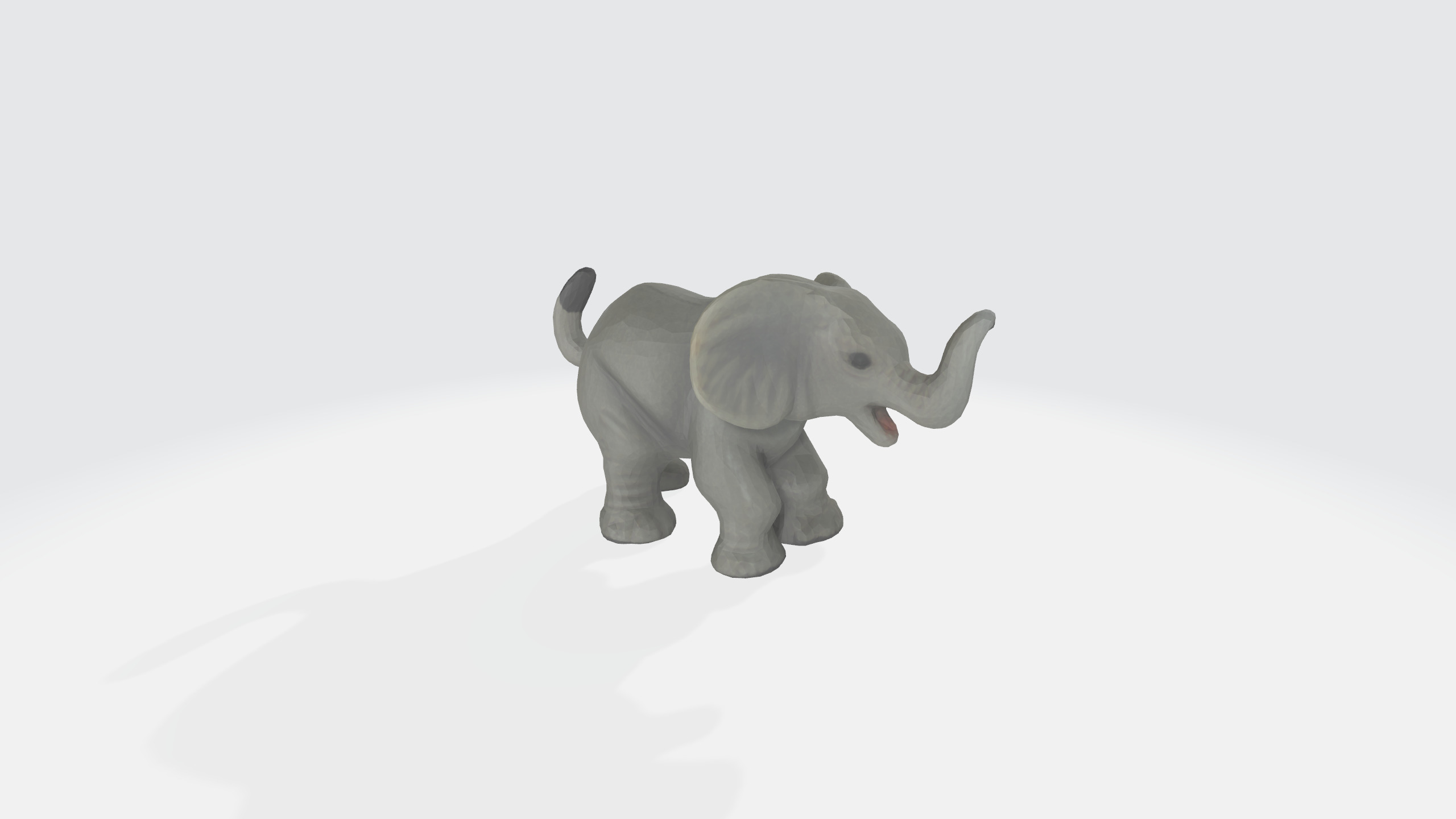 Elephant cartoon Low-poly 3D model_1
