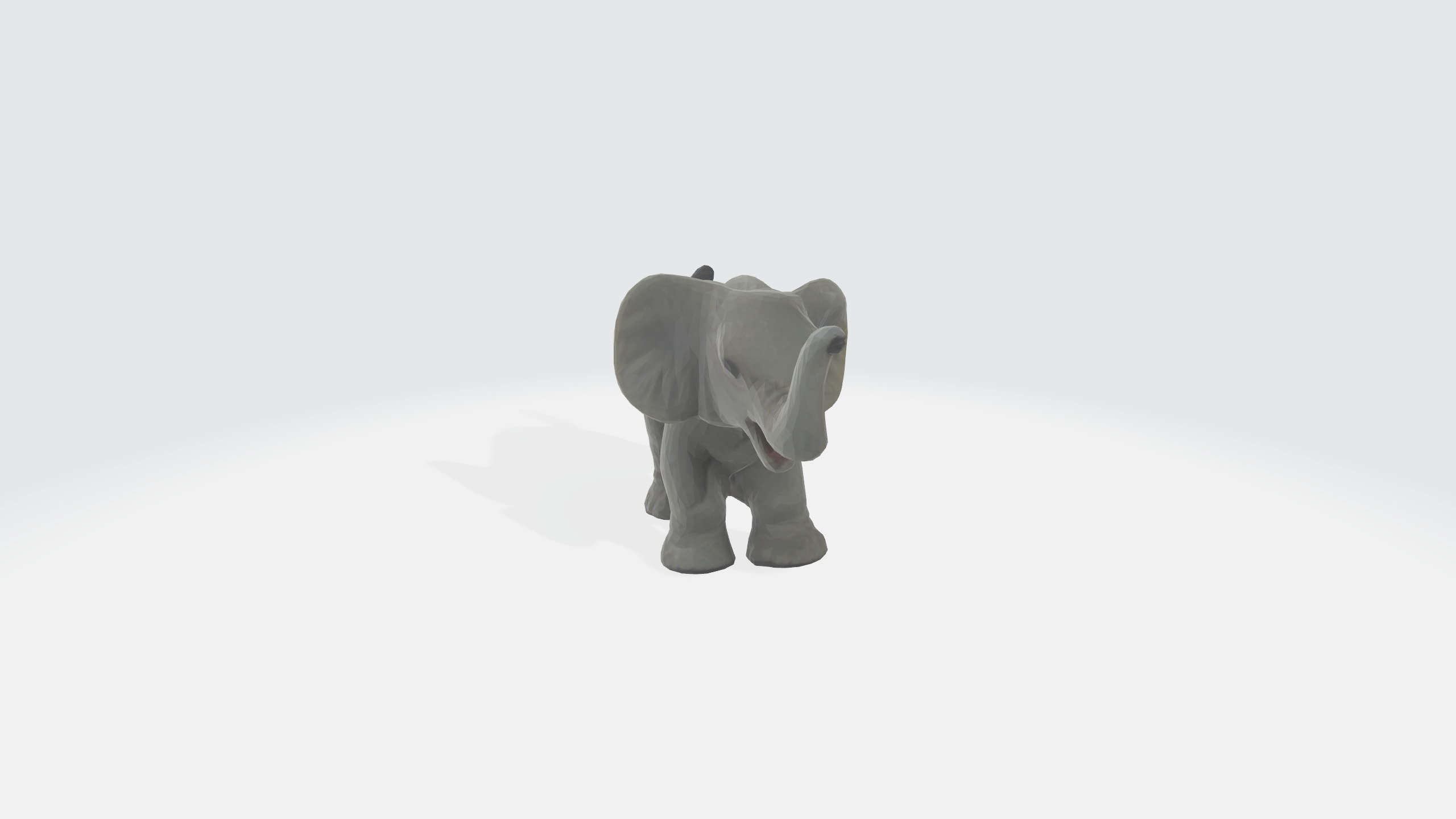 Elephant cartoon Low-poly 3D model_3
