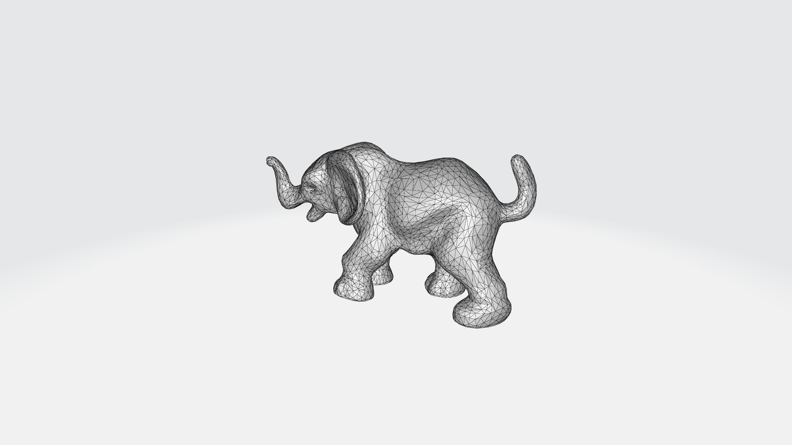 Elephant cartoon Low-poly 3D model_6