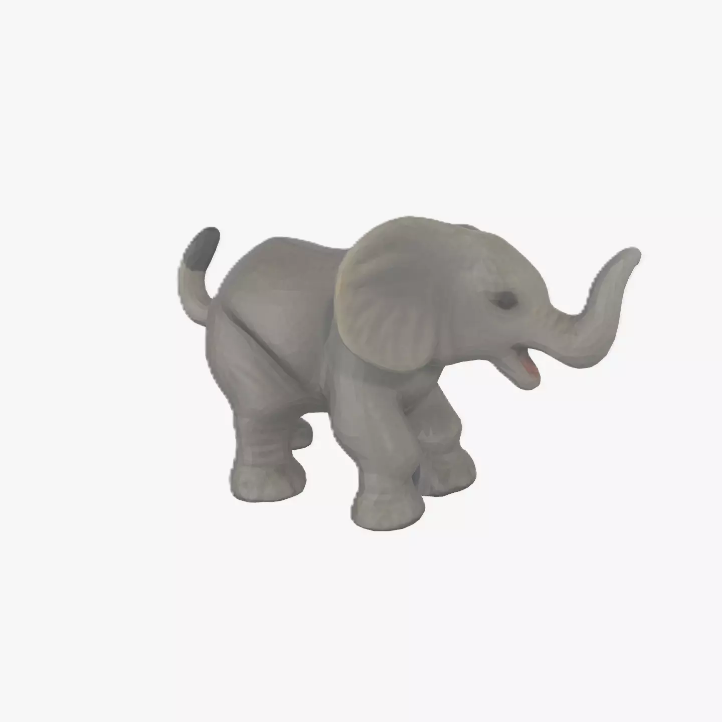 Elephant cartoon Low-poly 3D model_0