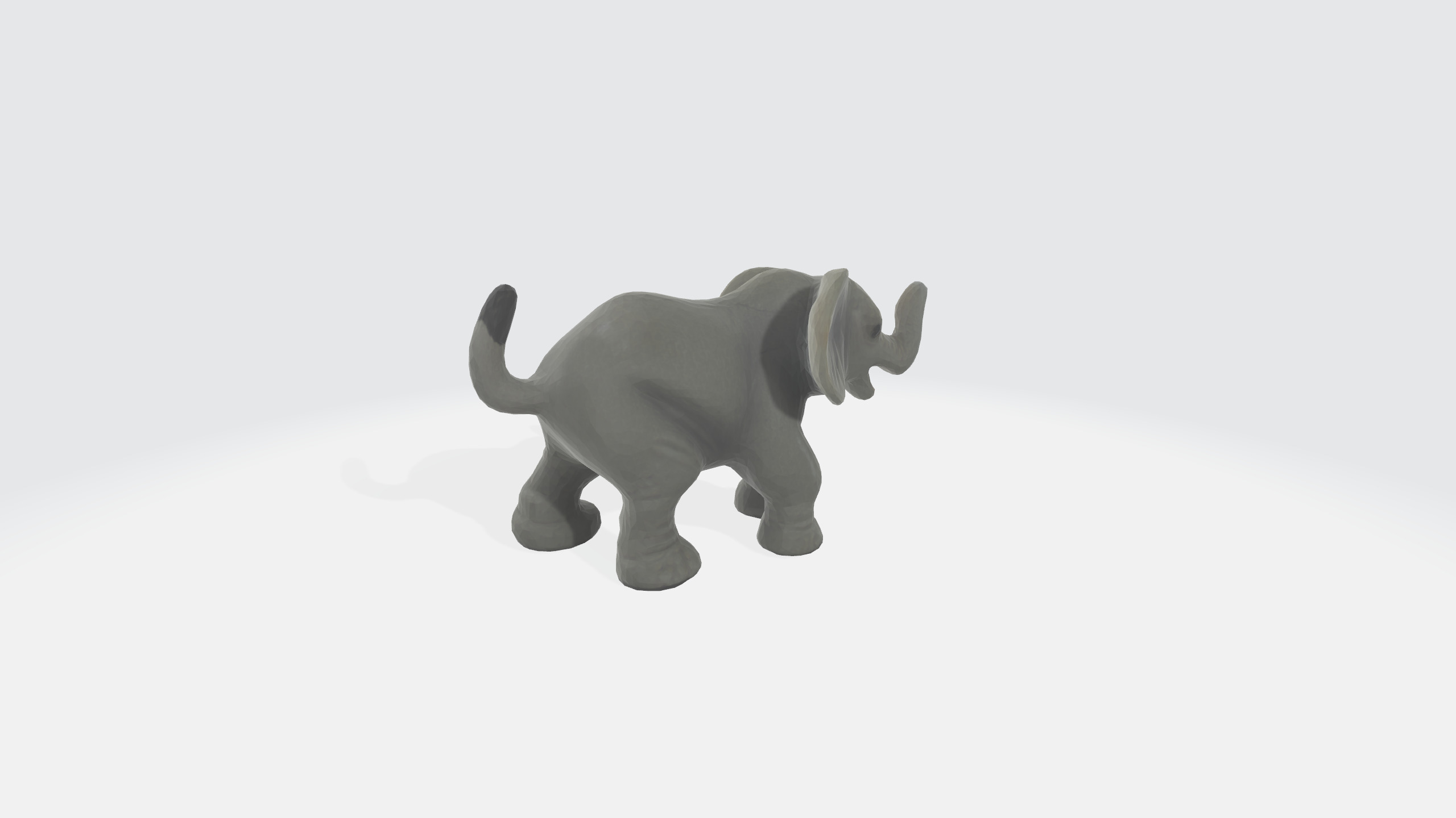 Elephant cartoon Low-poly 3D model_2