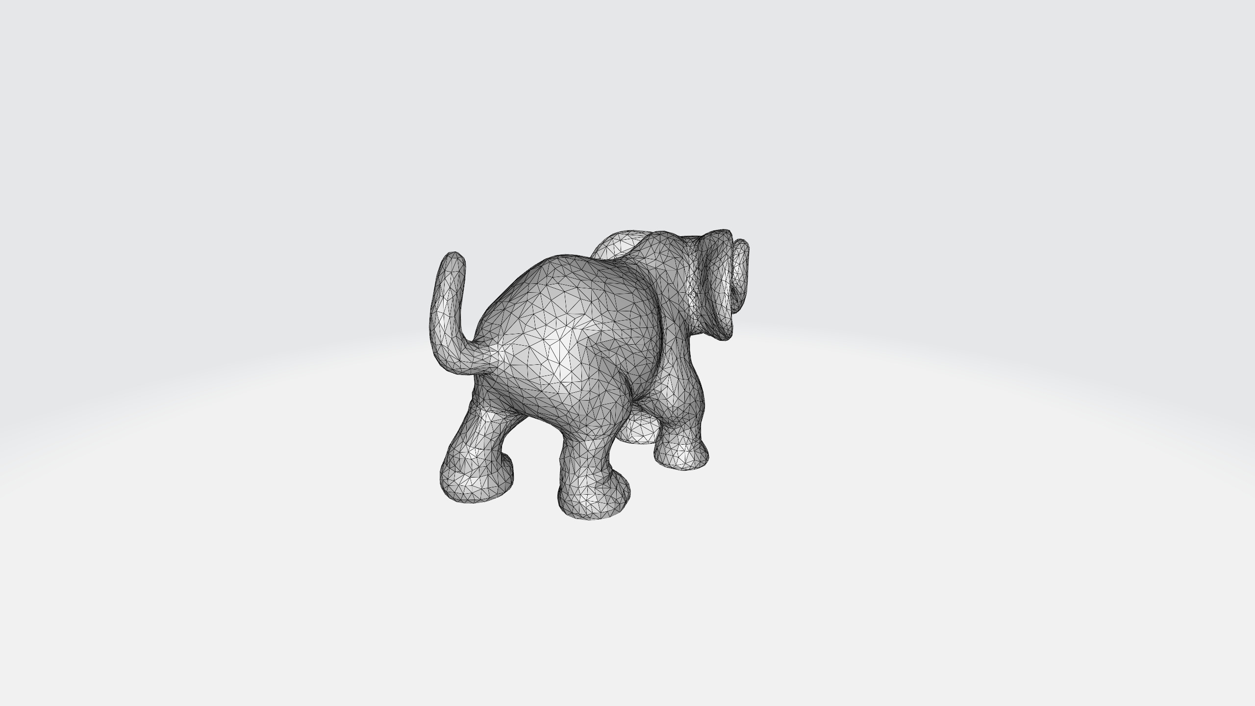 Elephant cartoon Low-poly 3D model_7