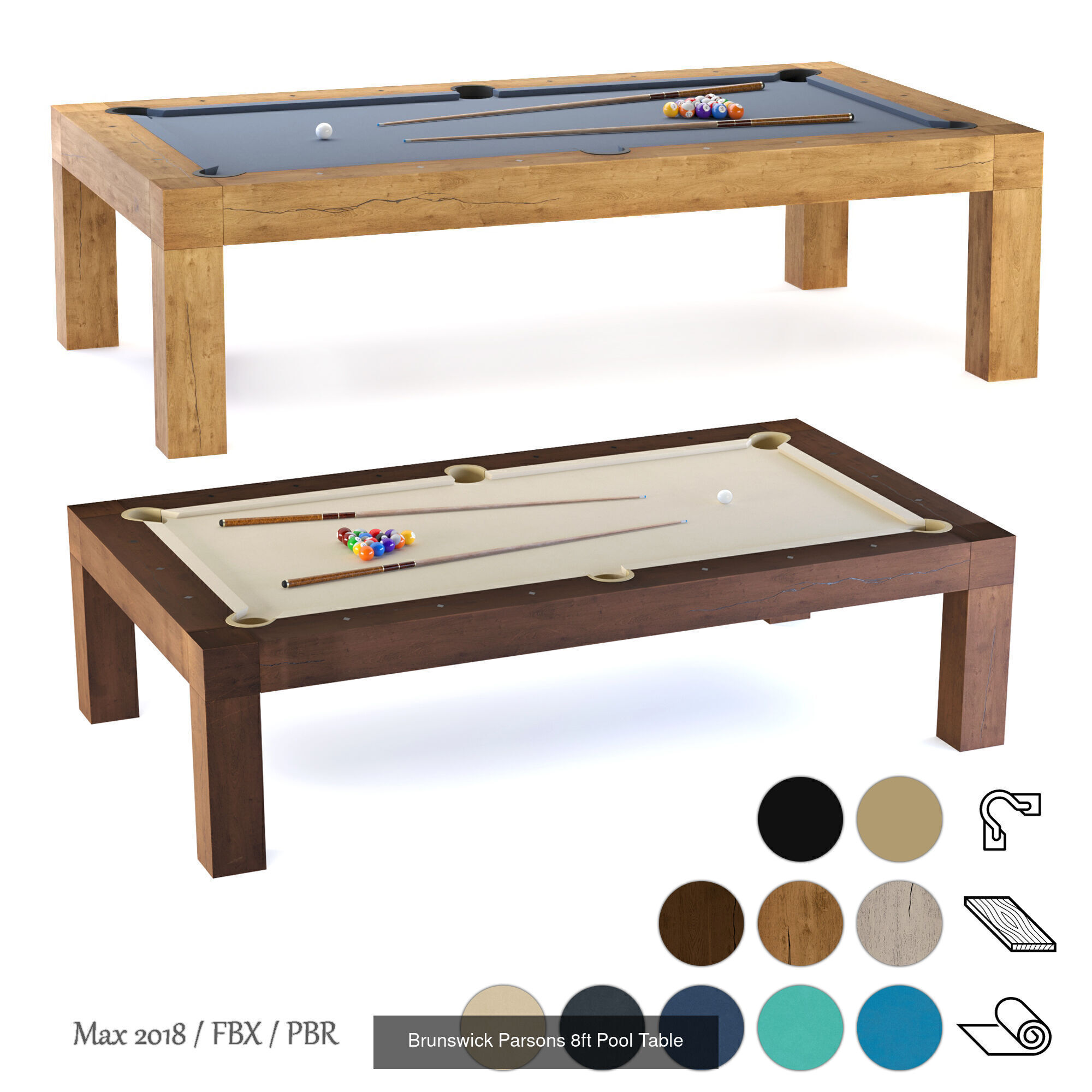 10 Billiard Table 3D Model Collection   High-Quality Designs _3