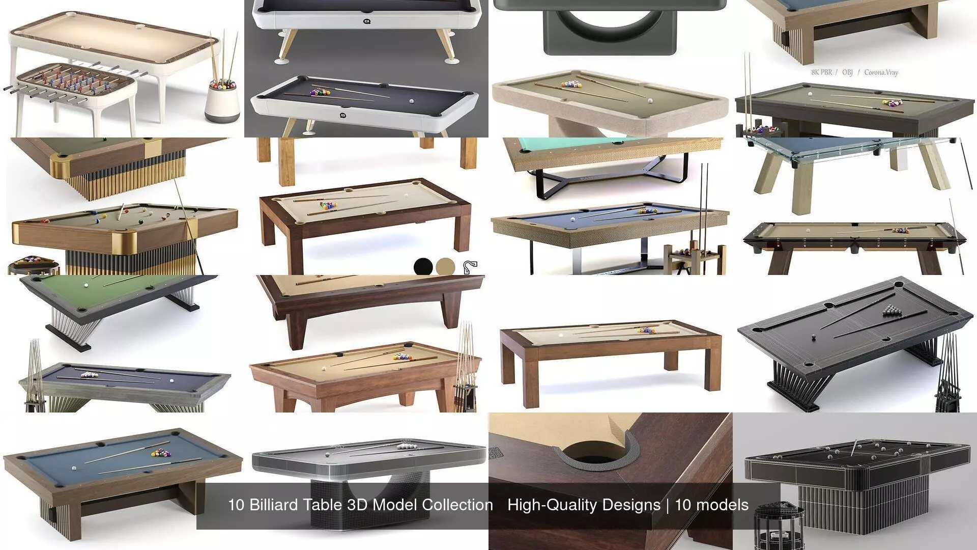 10 Billiard Table 3D Model Collection   High-Quality Designs _0