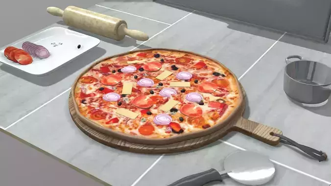 Making a pizza animated 3D model