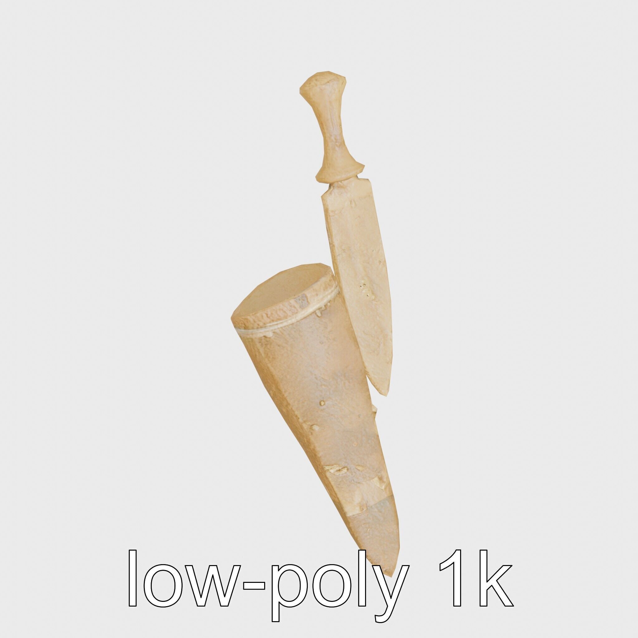 Artisan Stone Implements for Historical Education Low-poly 3D model_7