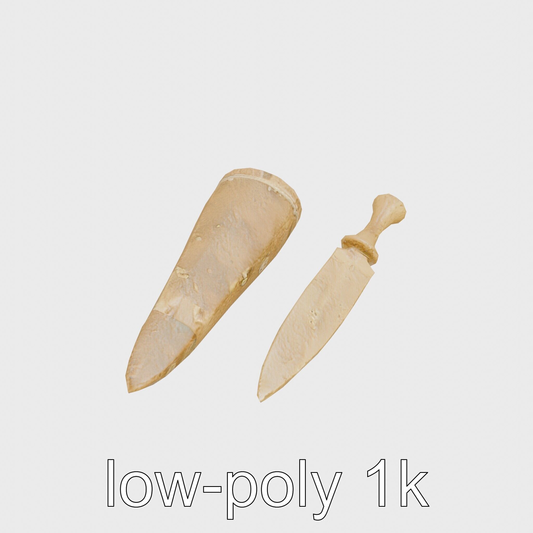 Artisan Stone Implements for Historical Education Low-poly 3D model_19