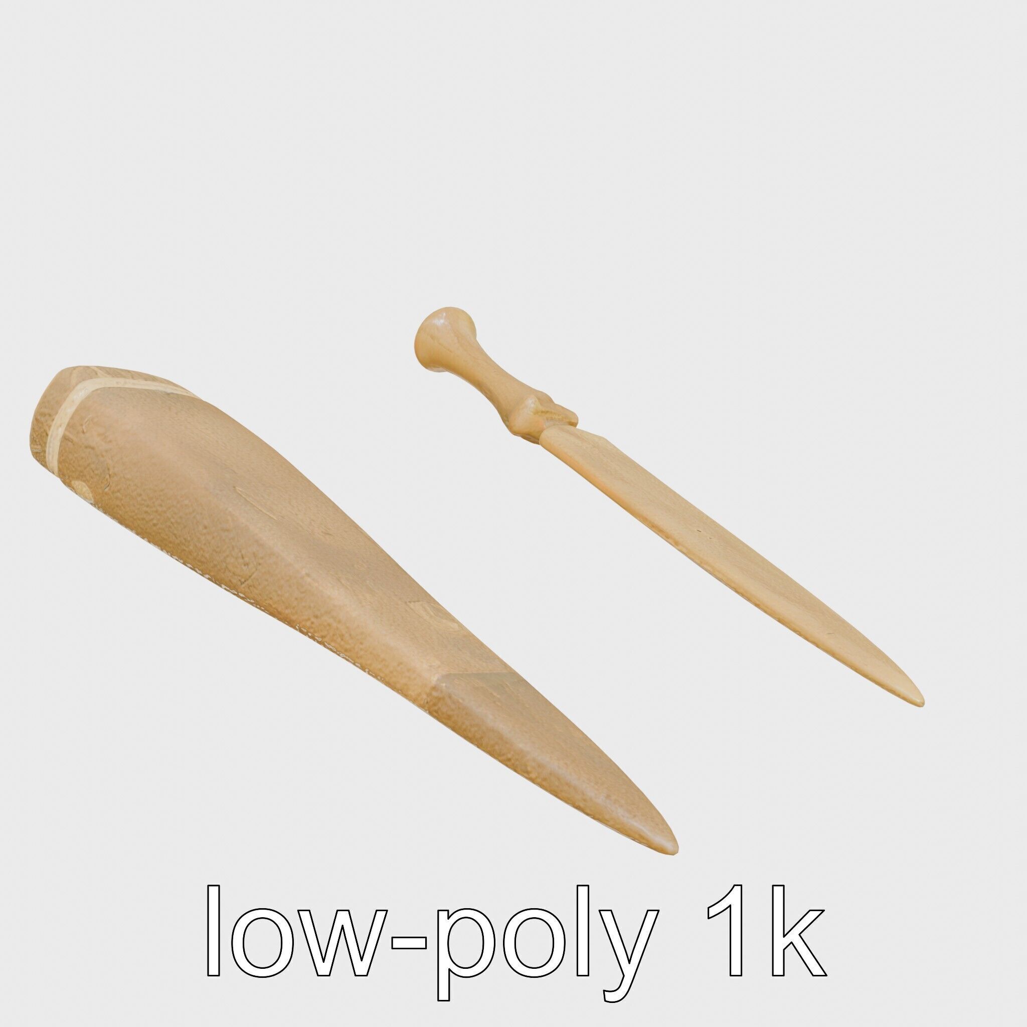 Artisan Stone Implements for Historical Education Low-poly 3D model_9