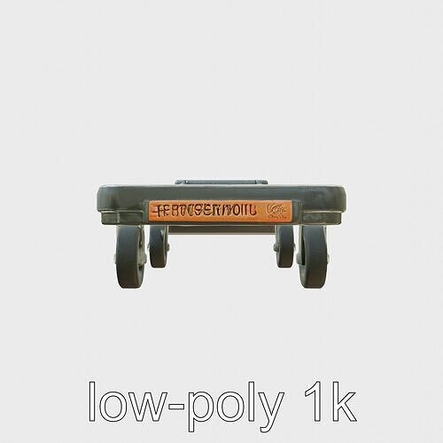 Reinforced Polymer Tech Trolley with Secure Compartments Low-poly 3D model