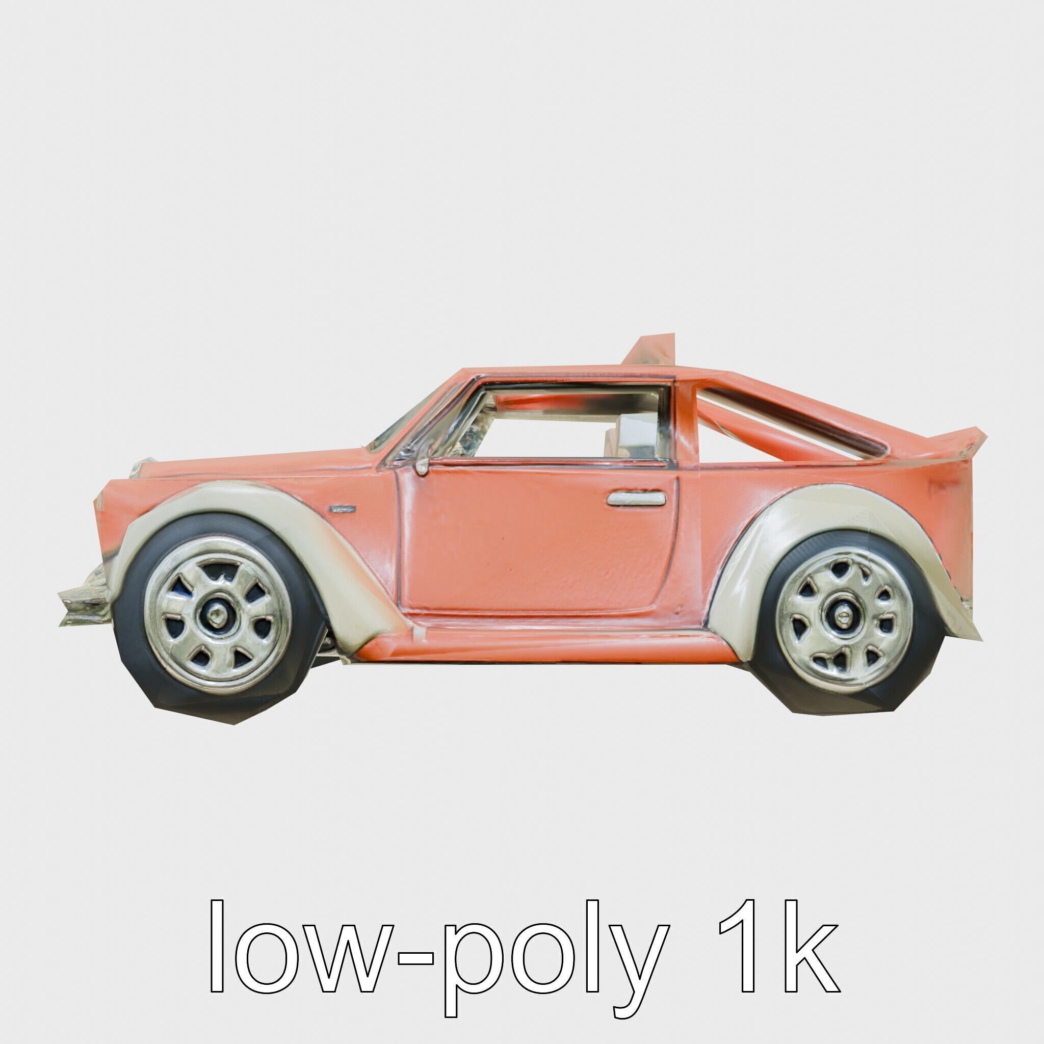 Classic Vintage Car with Split Windshield Design Low-poly 3D model_21