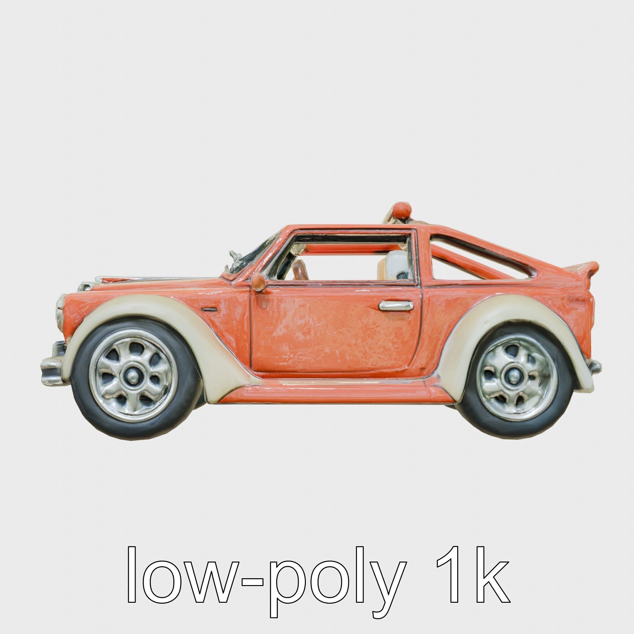 Classic Vintage Car with Split Windshield Design Low-poly 3D model_6