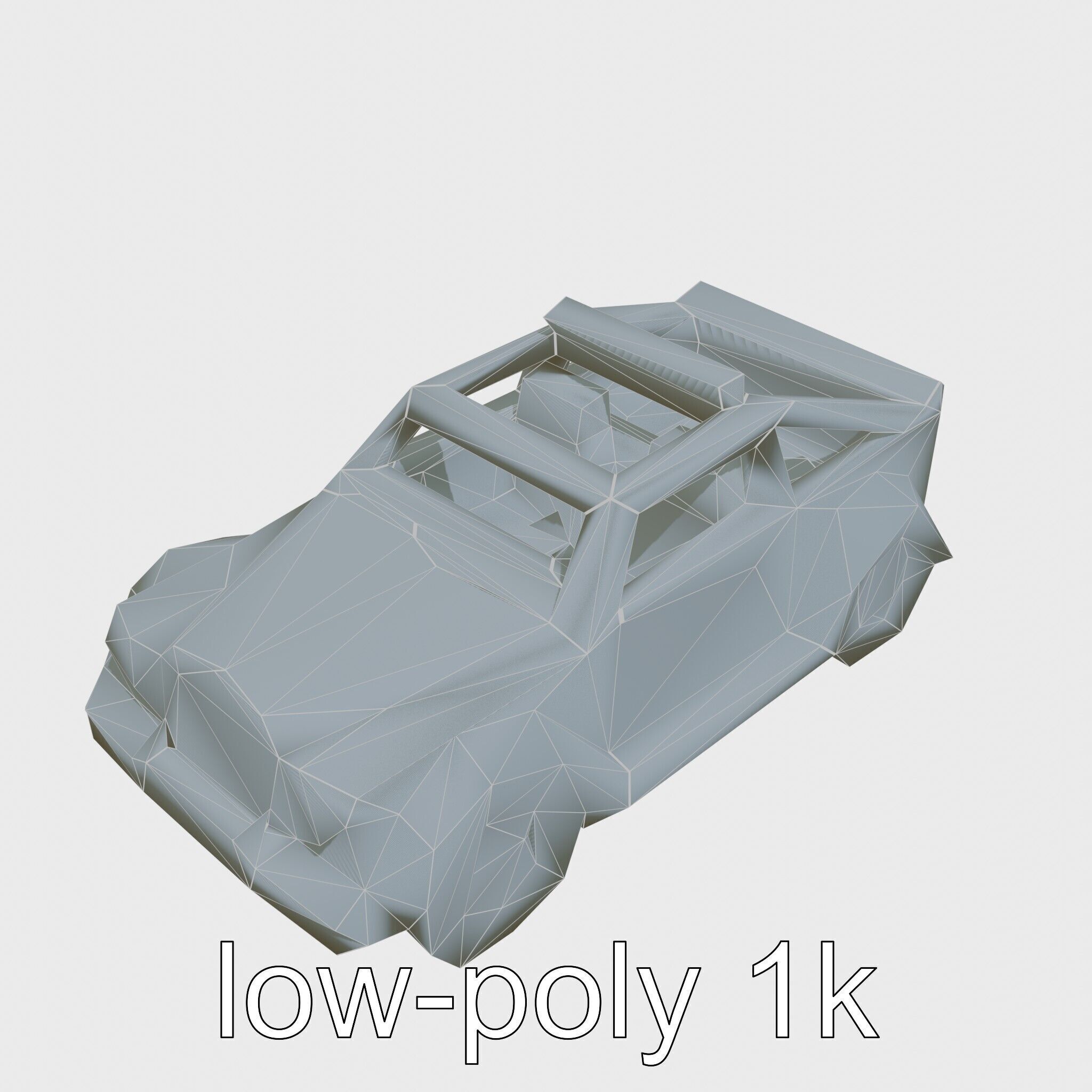 Classic Vintage Car with Split Windshield Design Low-poly 3D model_19
