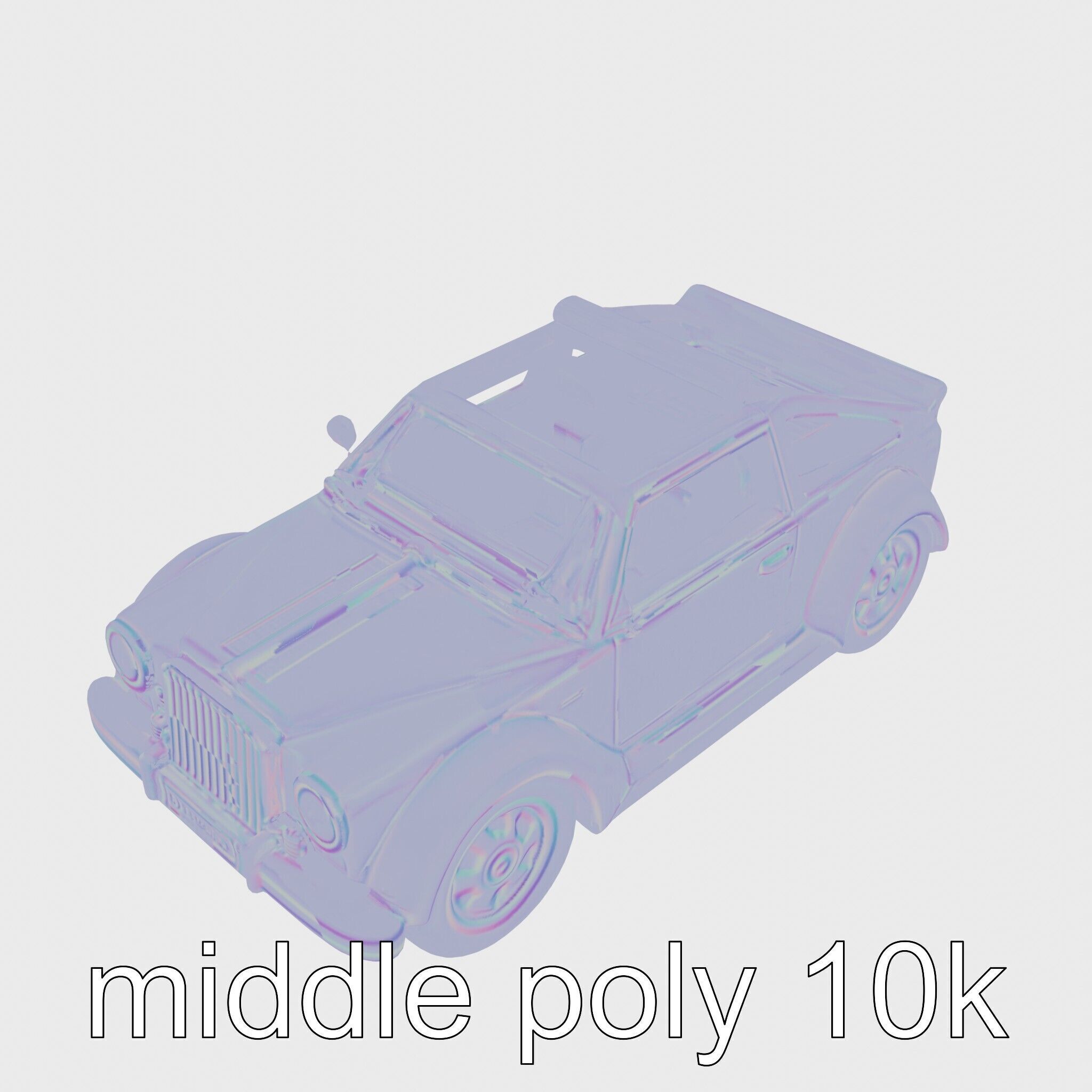 Classic Vintage Car with Split Windshield Design Low-poly 3D model_12
